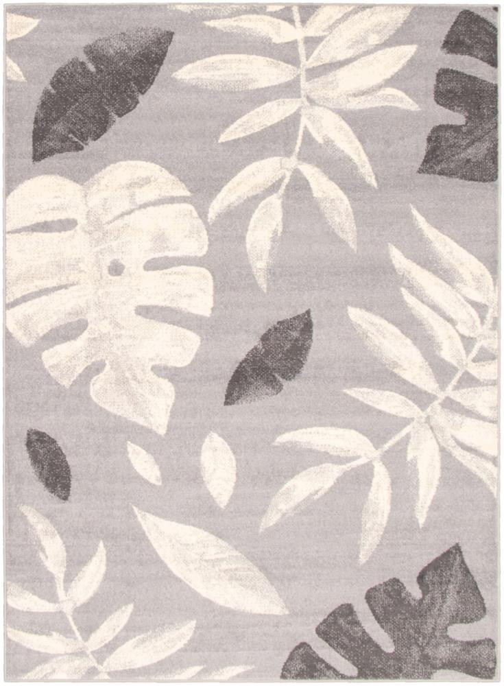 ECARPETGALLERY 315477 Presly 5 x 7 (ft) Loomed Polypropylene Cream Silver Anthracite Rectangular Indoor Bohemian/Eclectic Area rug