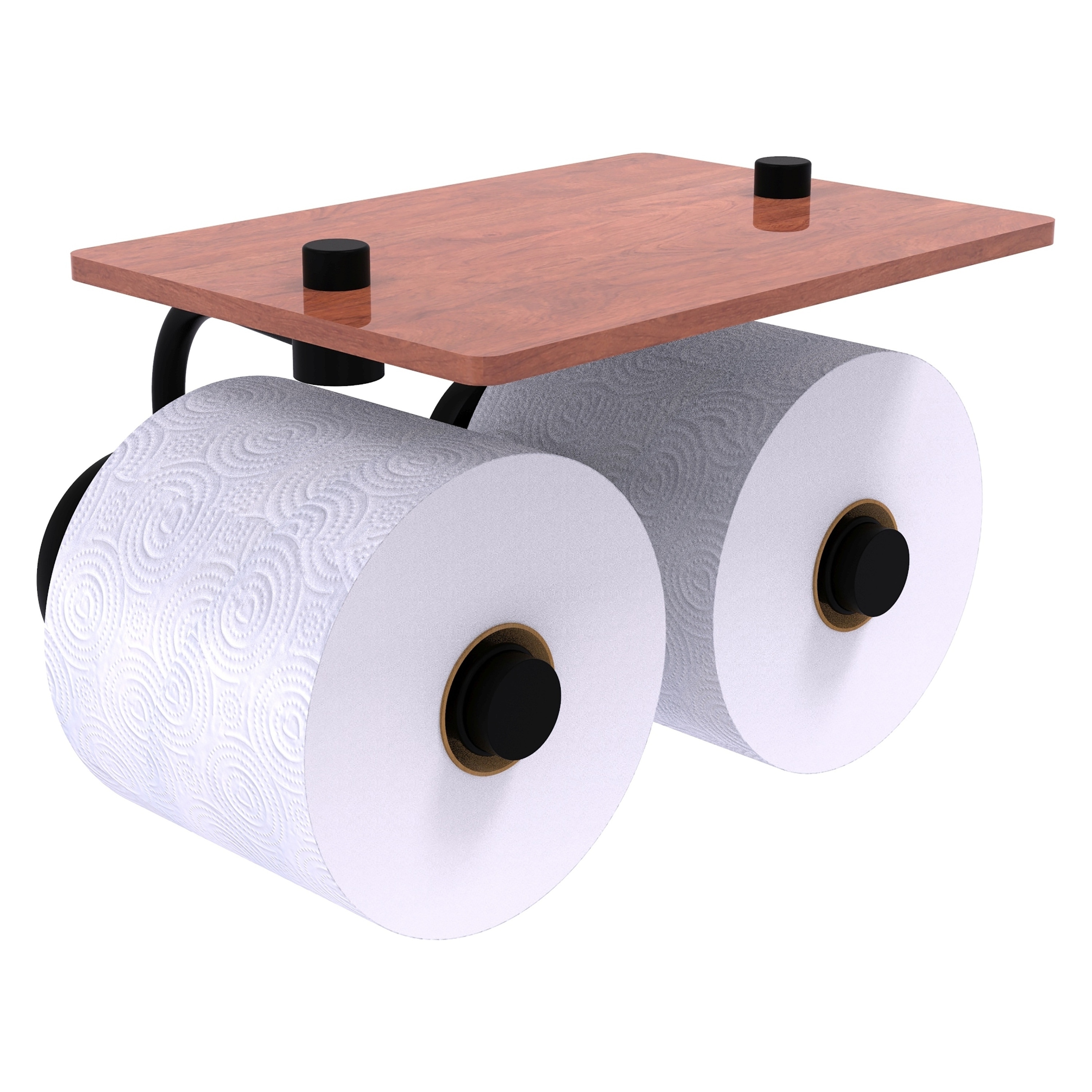 Allied Brass P1000-24-2S-IRW-BKM Prestige Skyline Matte Black Wall mount Double post Toilet Paper Holder 2 -Rolls