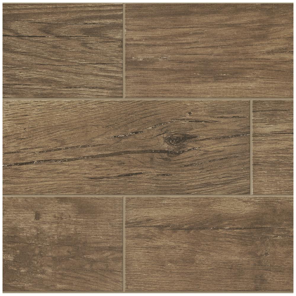 American Olean Harvest Grove 15-Pack Cherry 6-in x 24-in Matte Porcelain Stone Look Floor and Wall Tile