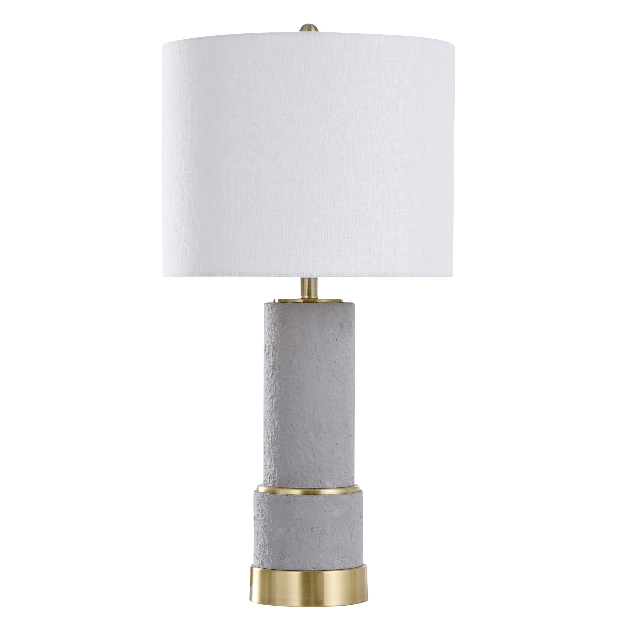 Stylecraft Home Collection Grey, Gold 3-way Table Lamp With Linen Shade 