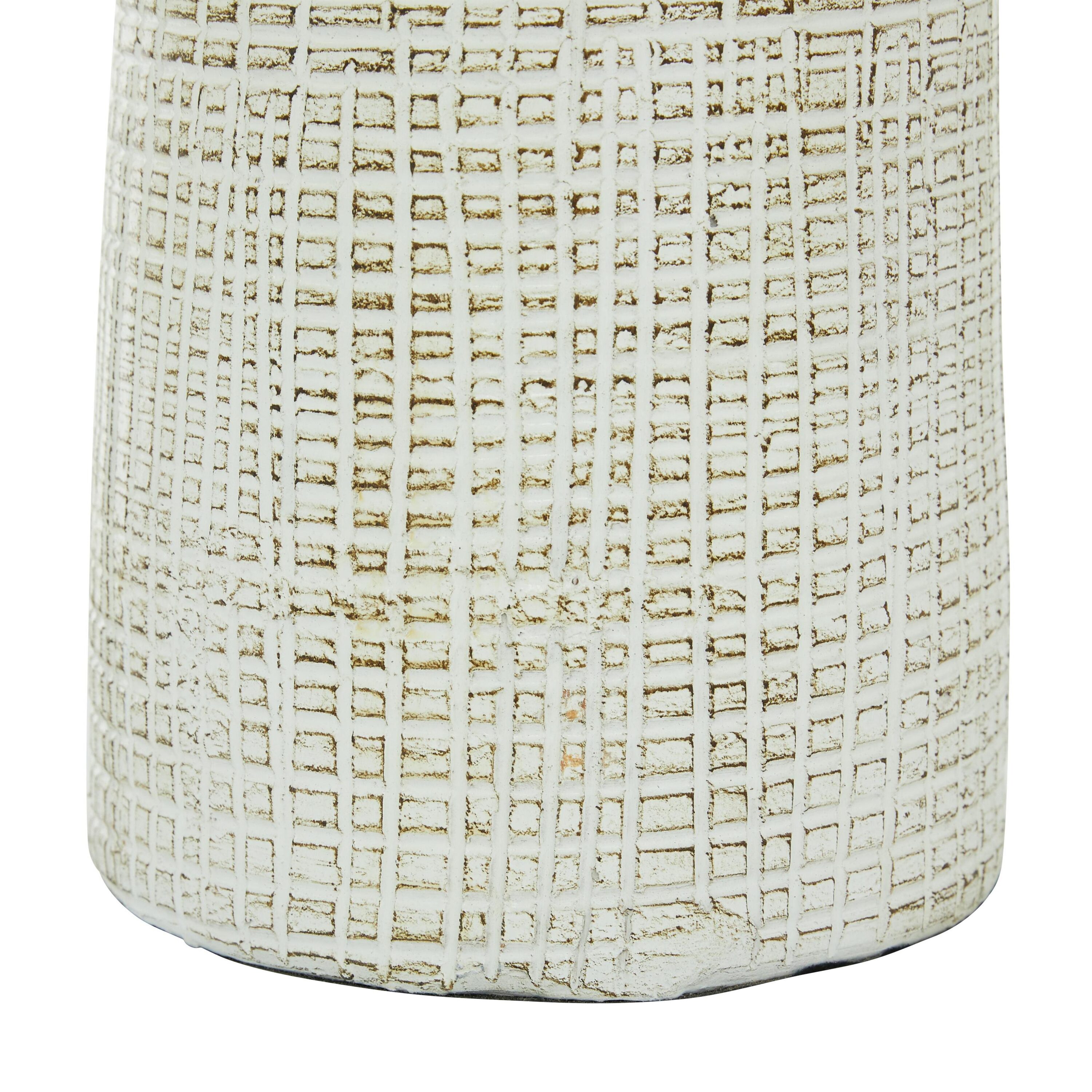 Coastal Charm 17" White Ceramic Textured Vase