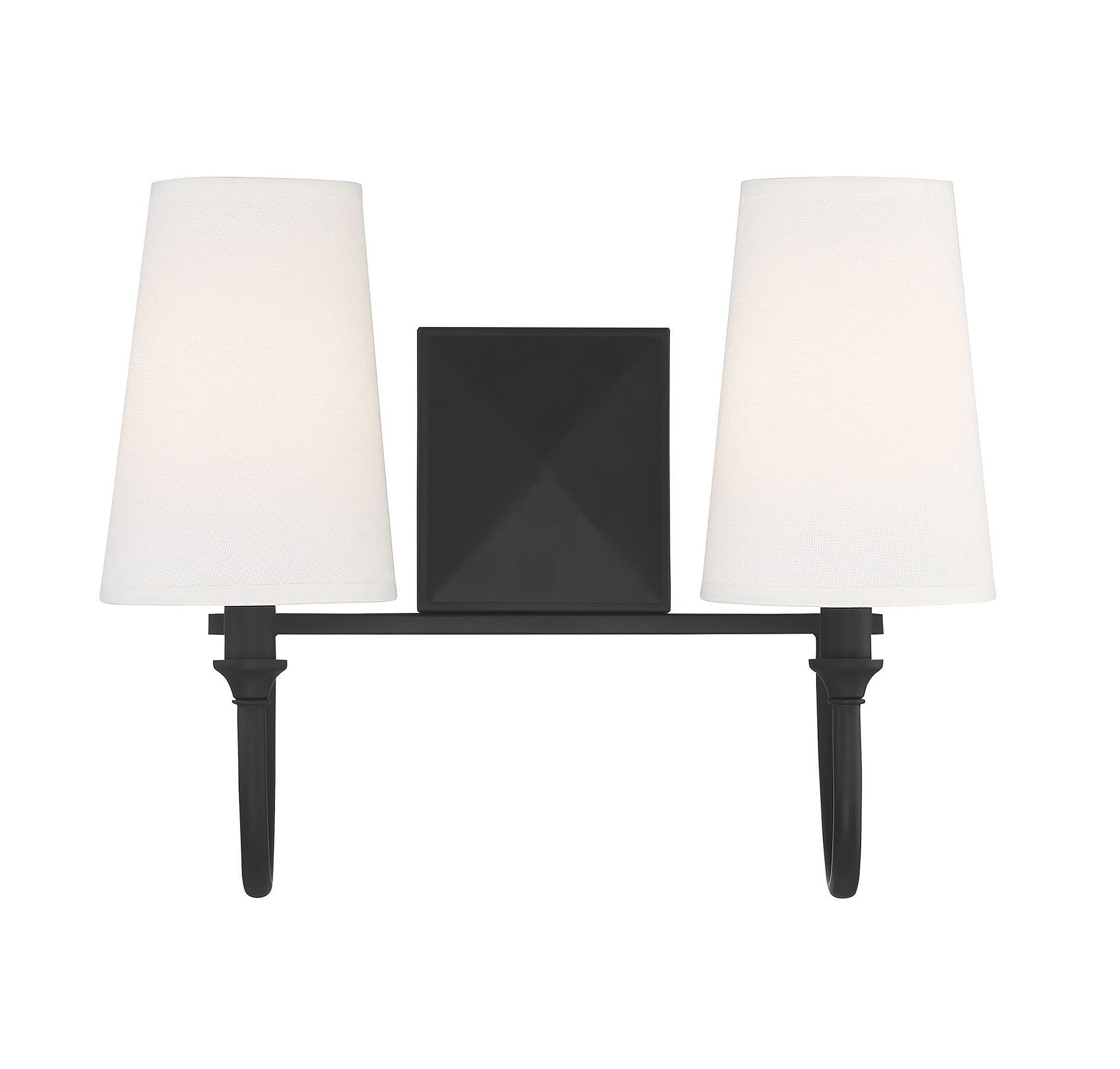  LW-SH637287 15-in 2-Light Matte Black Transitional Vanity Light Bar