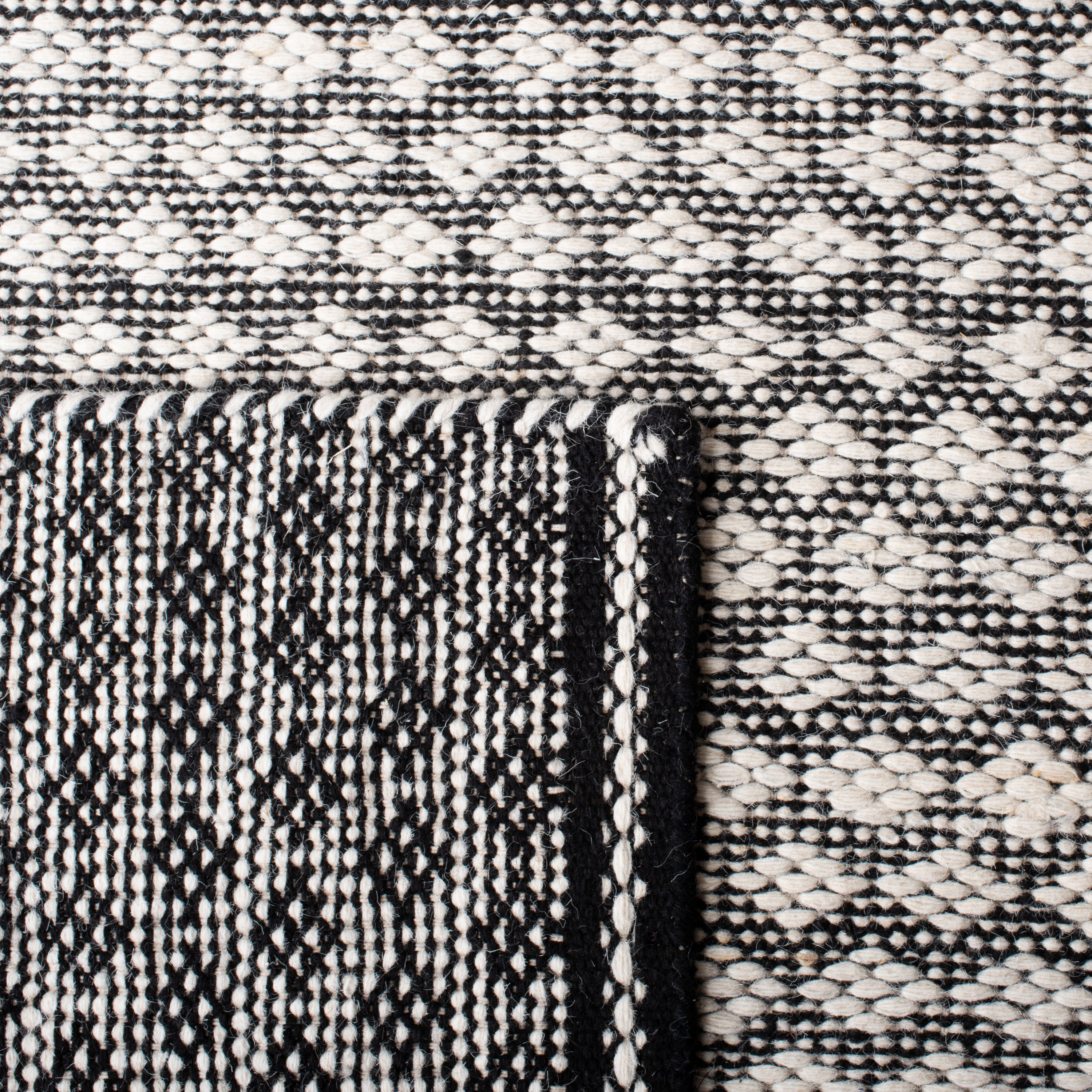 Kilim KLM376 Hand Woven Area Rug - Black/Ivory - 8'x10' - Safavieh.