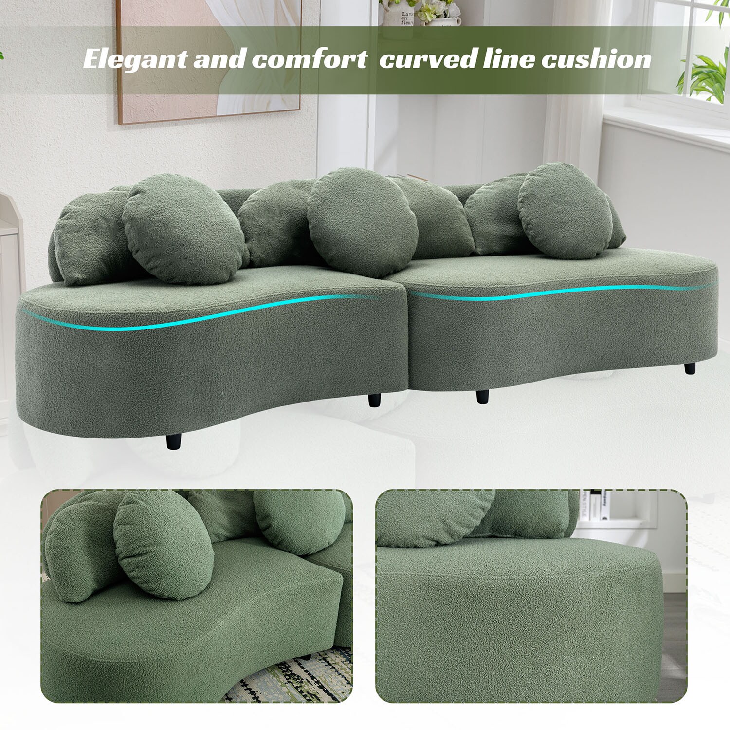 Lamb Velvet Cover Sofa Cushion Thickened Insulation Anti Slip Dust
