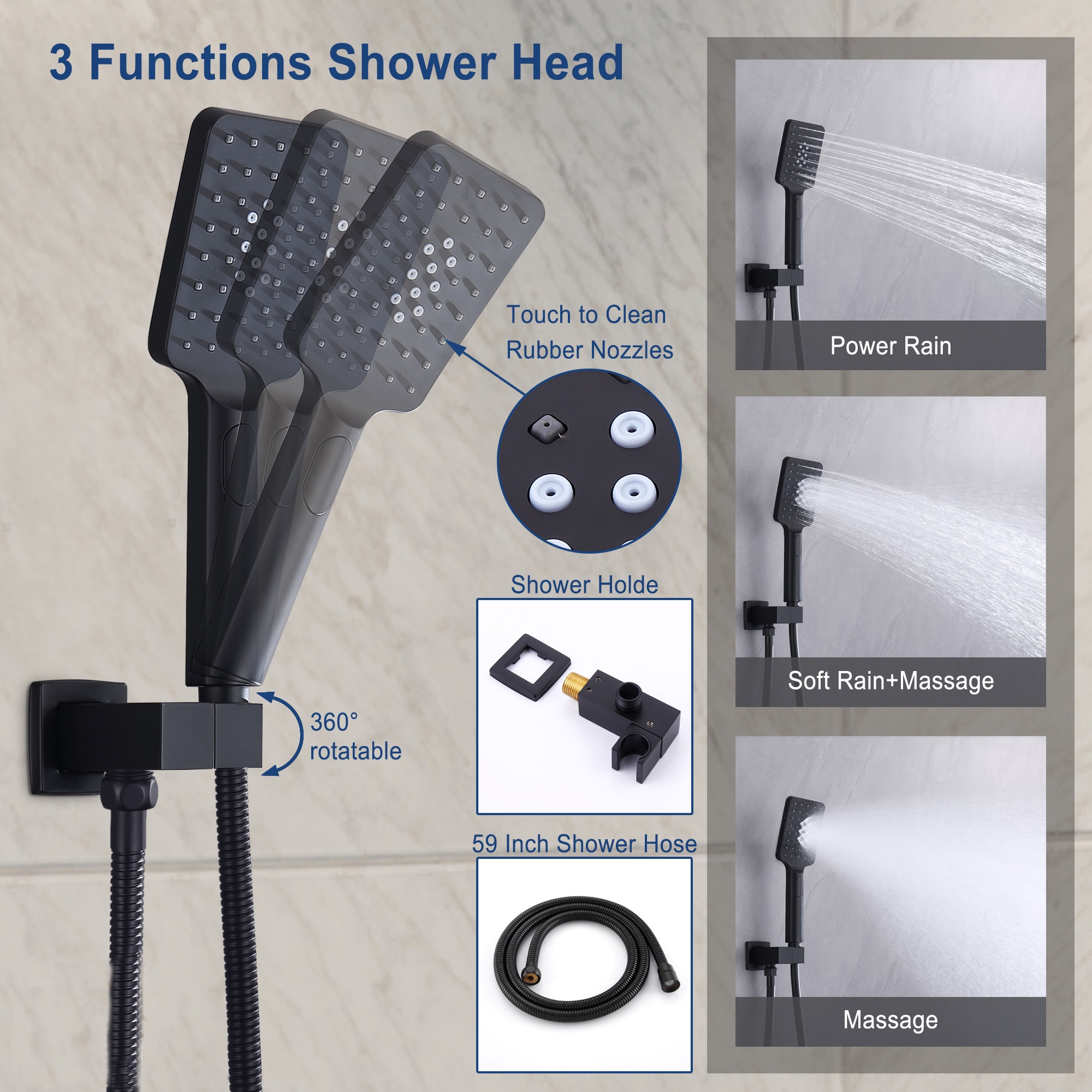 Mondawe MOEB113-12MB Showerhead-Bar-Panels - View #2