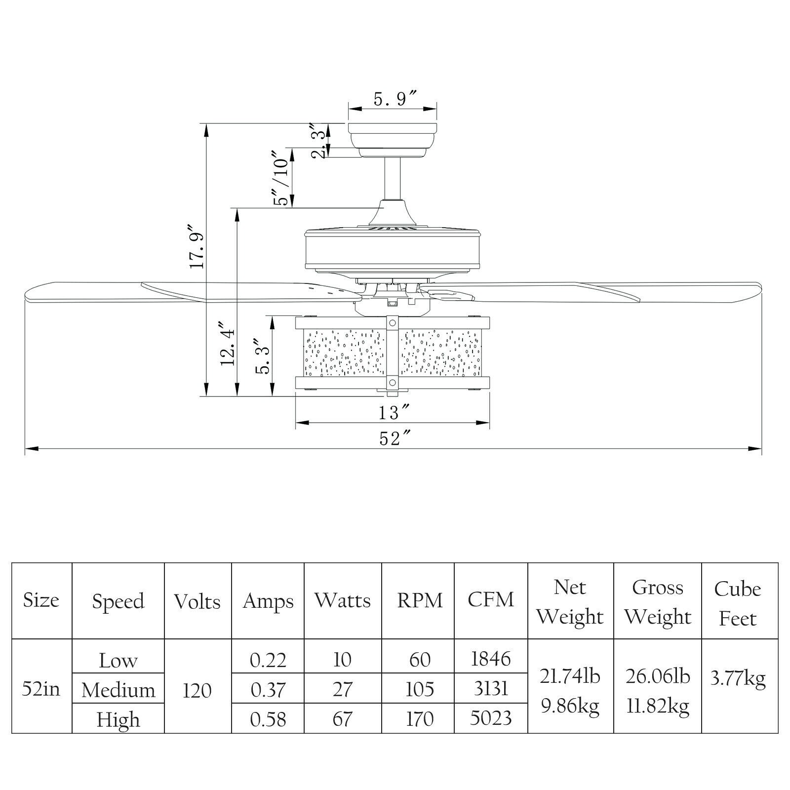Forclover WYL2-C5265BK Ceiling-Fans - View #9