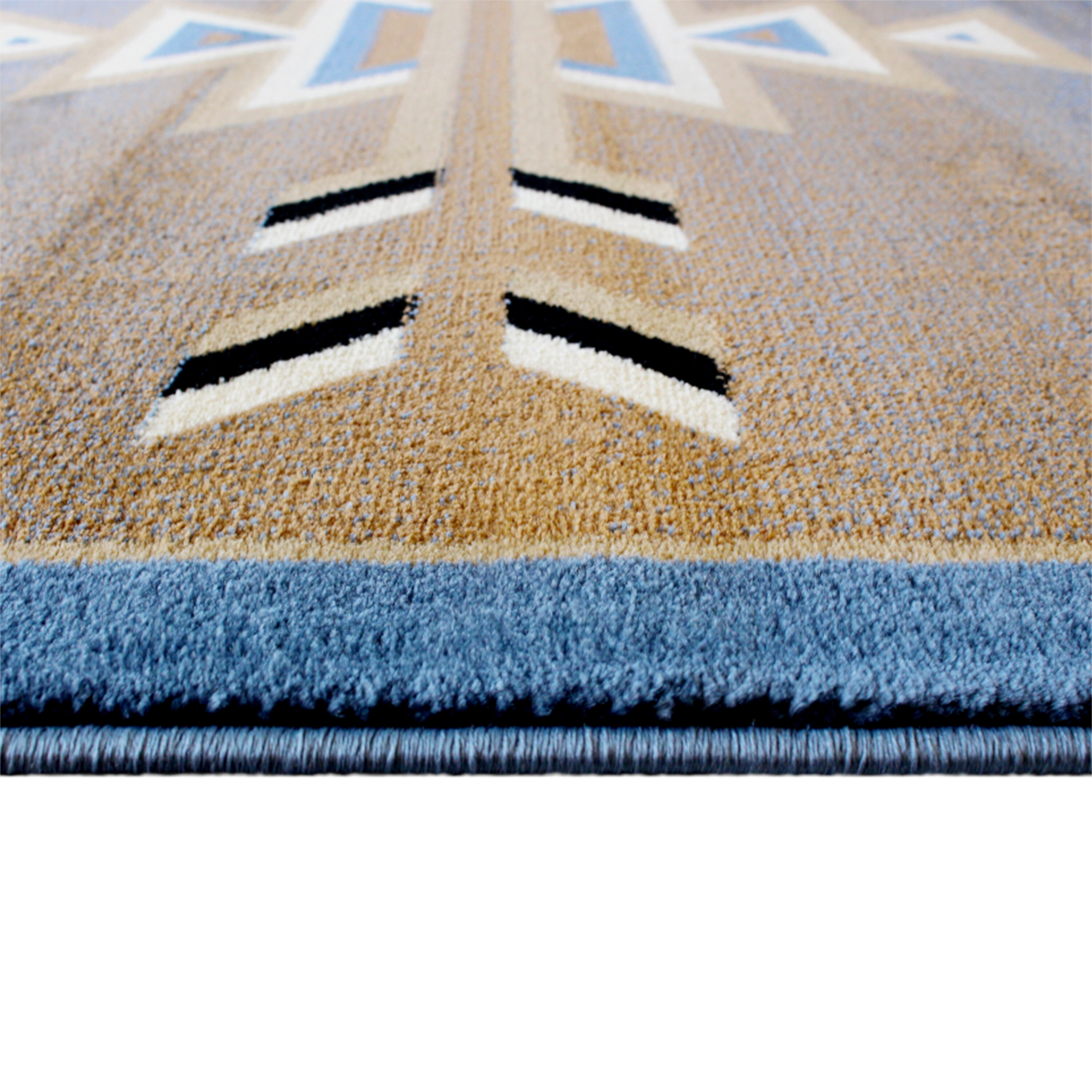 Southwestern Blue Geometric 8' x 10' Synthetic Area Rug