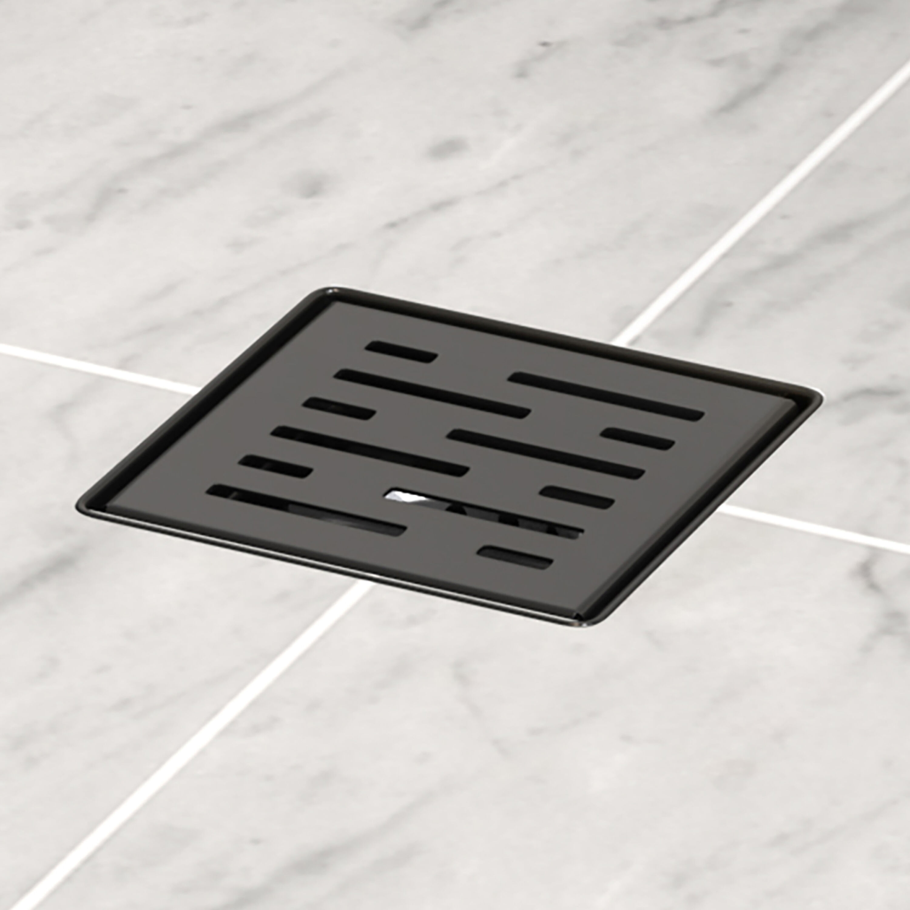 HYDROWARE HYD-0007 24 Linear Grid Shower Drain Finish: Matte Black