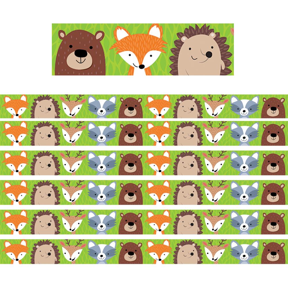 Woodland Friends Patterned Pine Trees Border Creative Teaching Press CTP8386 