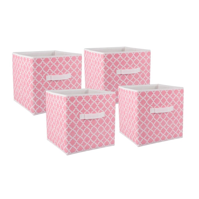 DII 4-Pack 11-in W x 11-in H x 11-in D Pink Sorbet Fabric Collapsible  Stackable Bin in the Storage Bins & Baskets department at