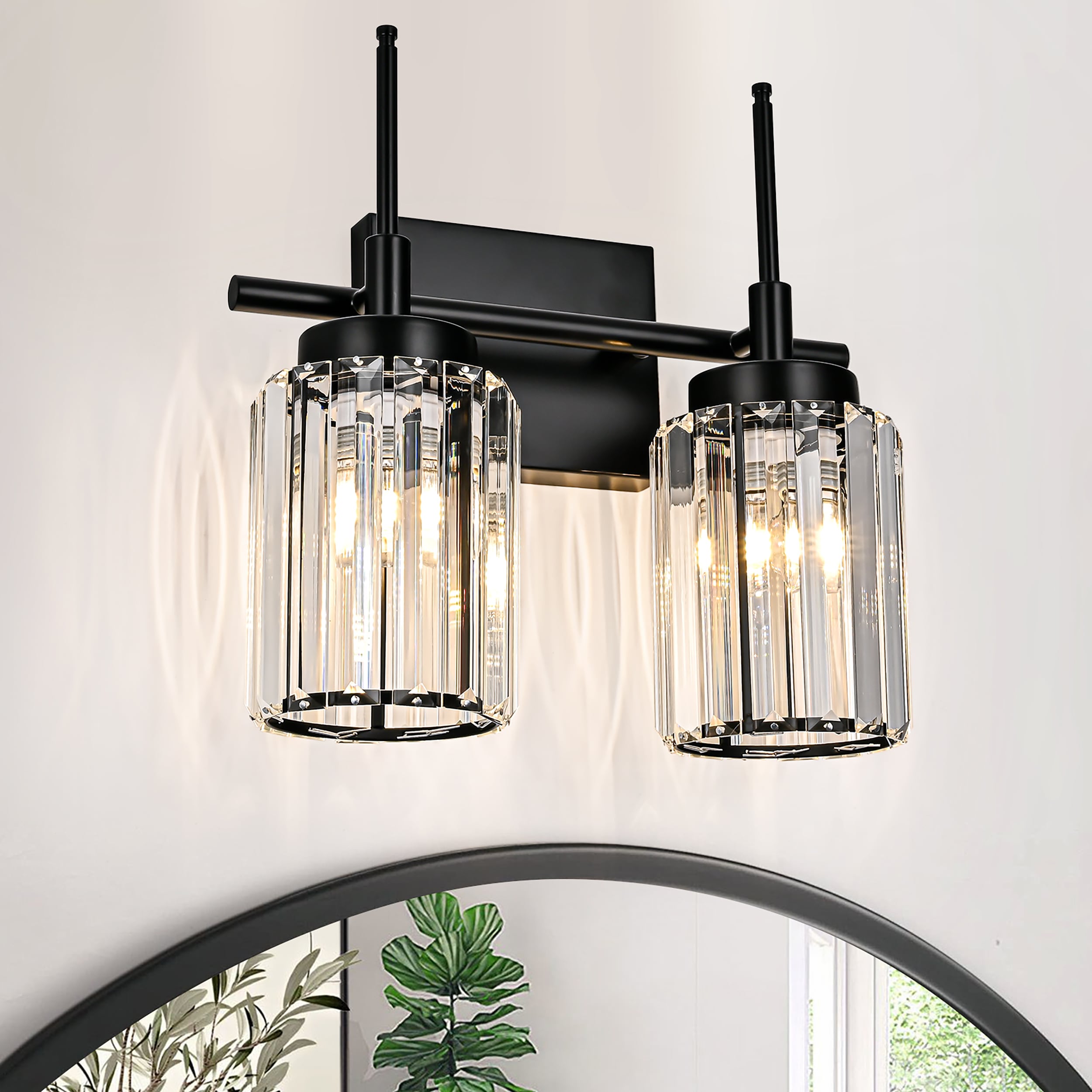 EDISLIVE Y81010000058378 12.2-in 2 -Light Matte Black Modern/contemporary Vanity light