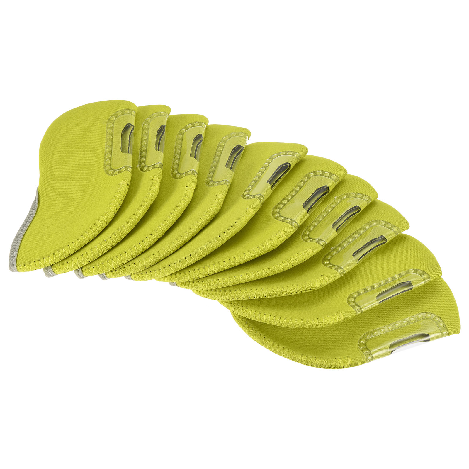 PATIKIL Golf Club Iron Head Covers 10pcs Visible Window Waterproof Protection Sleeve for Outdoor Sport Yellow