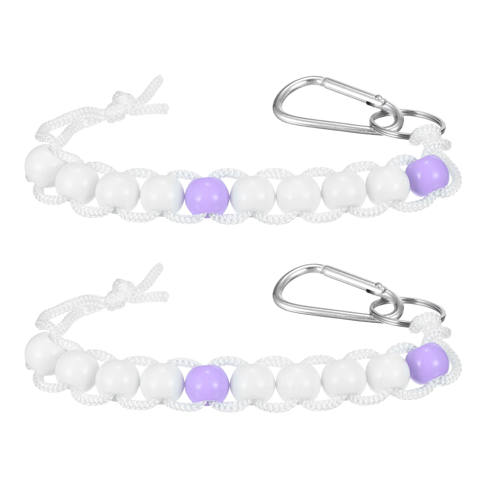 Unique Bargains 2pcs Golf Beads Counter Golf Ball Beads Bracelet Count Stroke Score Acrylic Sports Keeper Putting with Hook and Light Purple 2/ White 8 -Fitting for (Golfer/Training/Practice) #S26052500UX1632