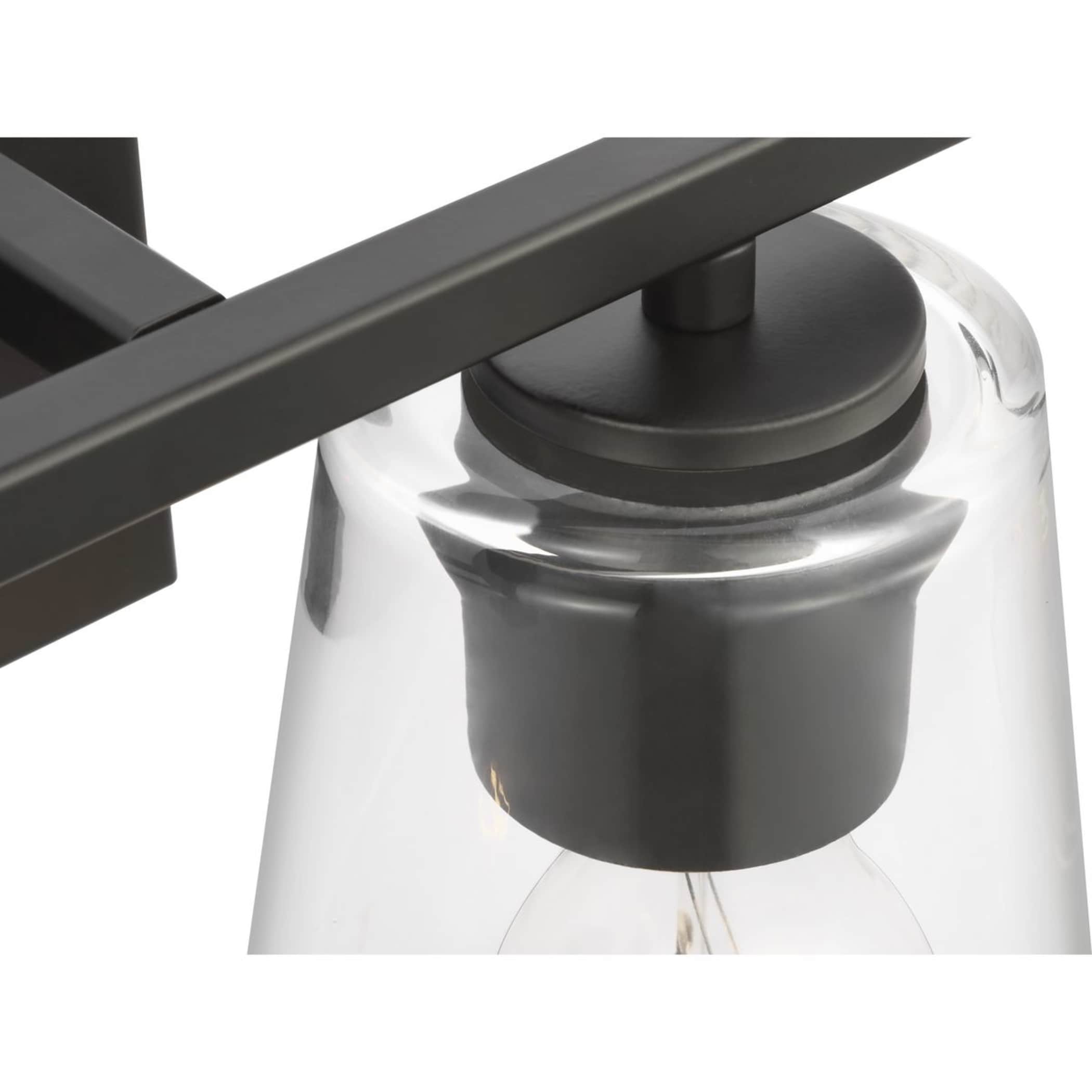 Vertex Matte Black Dimmable Four-Light Bath Fixture