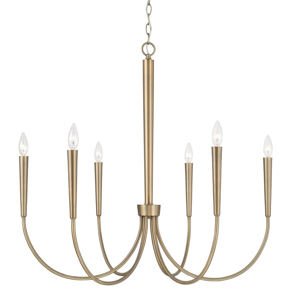 Capital Lighting 445961 Holden 6 Light 33 Inch Wide Taper Candle Chandelier