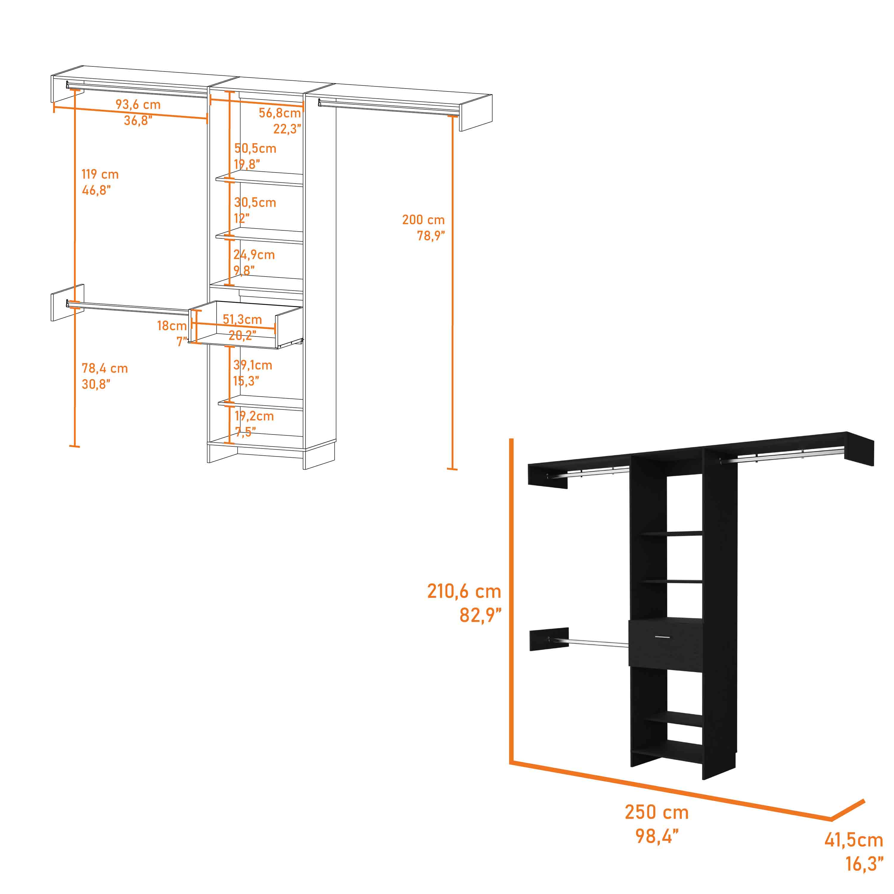 LOVMOR SF-J-B128S00083 Wood-Closet-Shelves - View #7