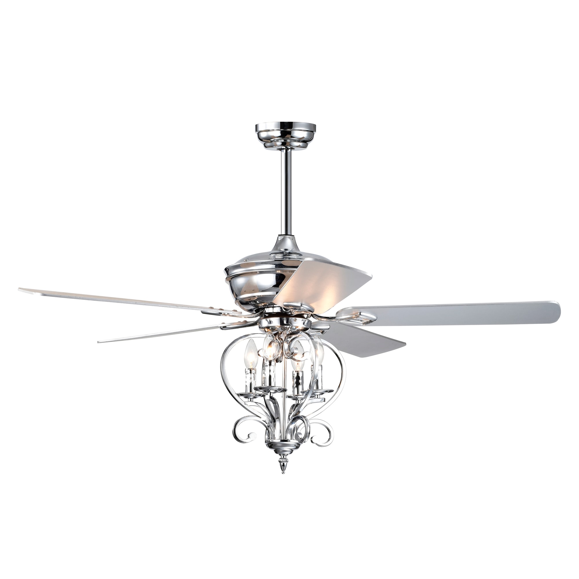Home Accessories Inc CFL-8500REMO/CH 52-in Chrome with Chrome Blades Ceiling Fan With Light - Remote Included ( 5 -Blade )