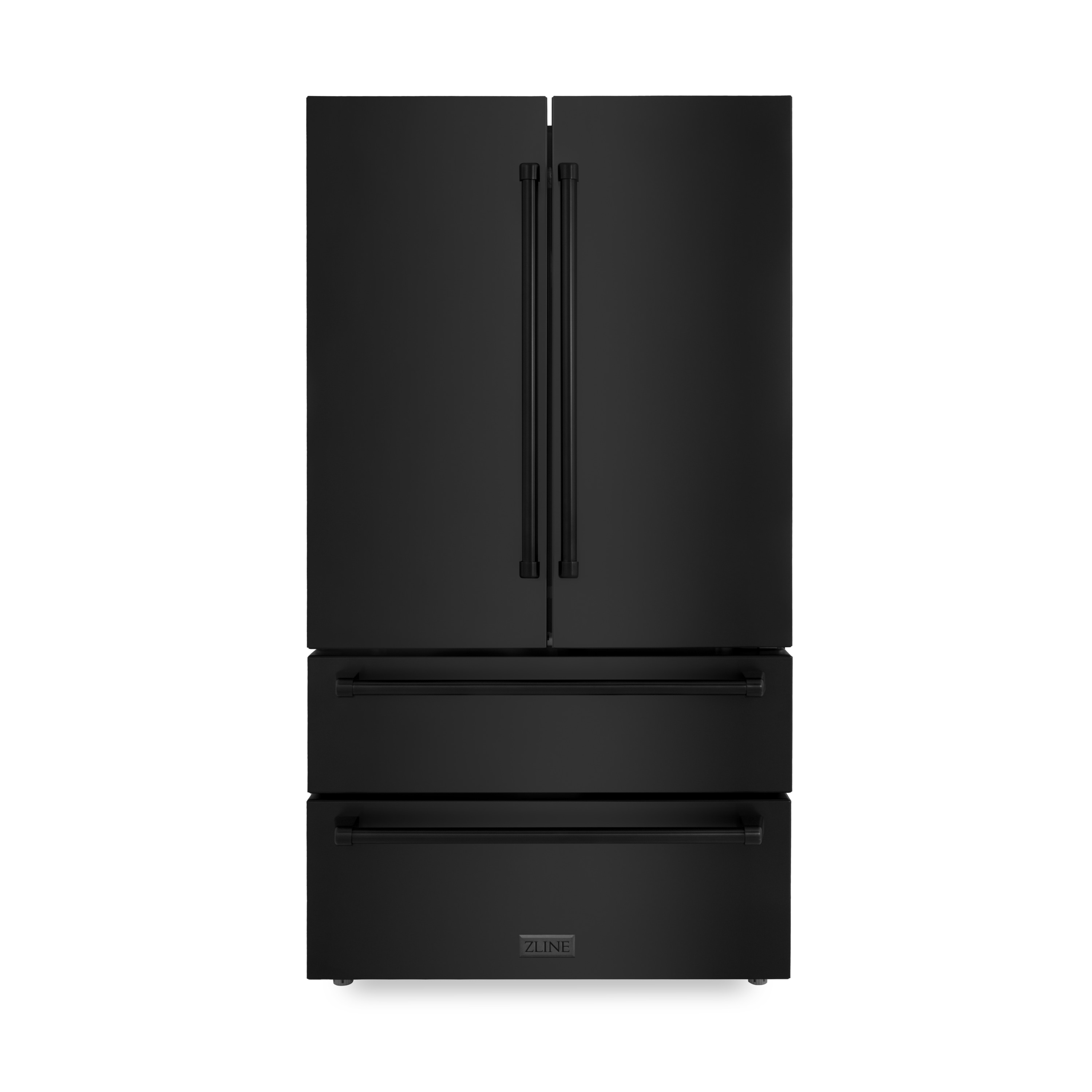 ZLINE 36 inch Autograph Edition 21.6 Cu. ft Freestanding French Door Refrigerator with Water and Ice Dispenser in Fingerprint Resistant Black