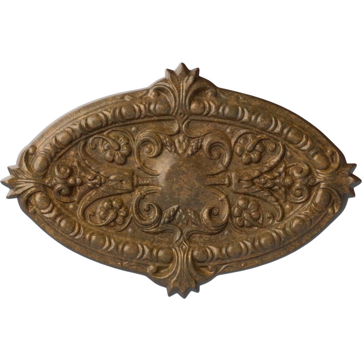 Ekena Millwork CM26MRRZS Marcella 17.25-in W x 26.75-in L Painted Rubbed Bronze Polyurethane Whole Ceiling Medallion