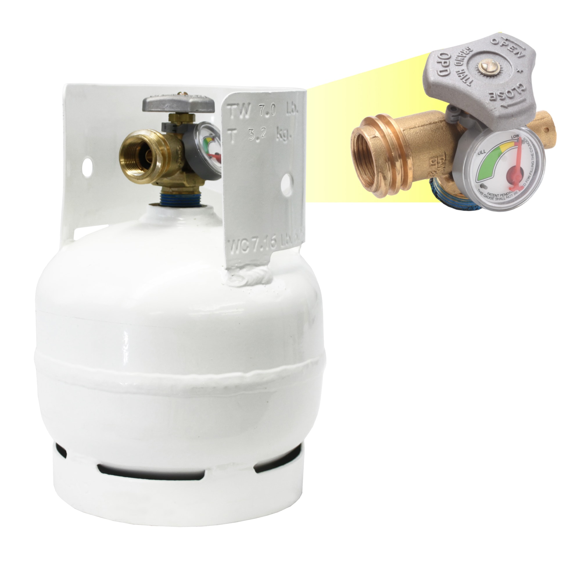 Flame King 3LB Empty LP Cylinder, OPD Valve and Built-In-Gauge Steel Propane  Tank in the Propane Tanks & Accessories department at