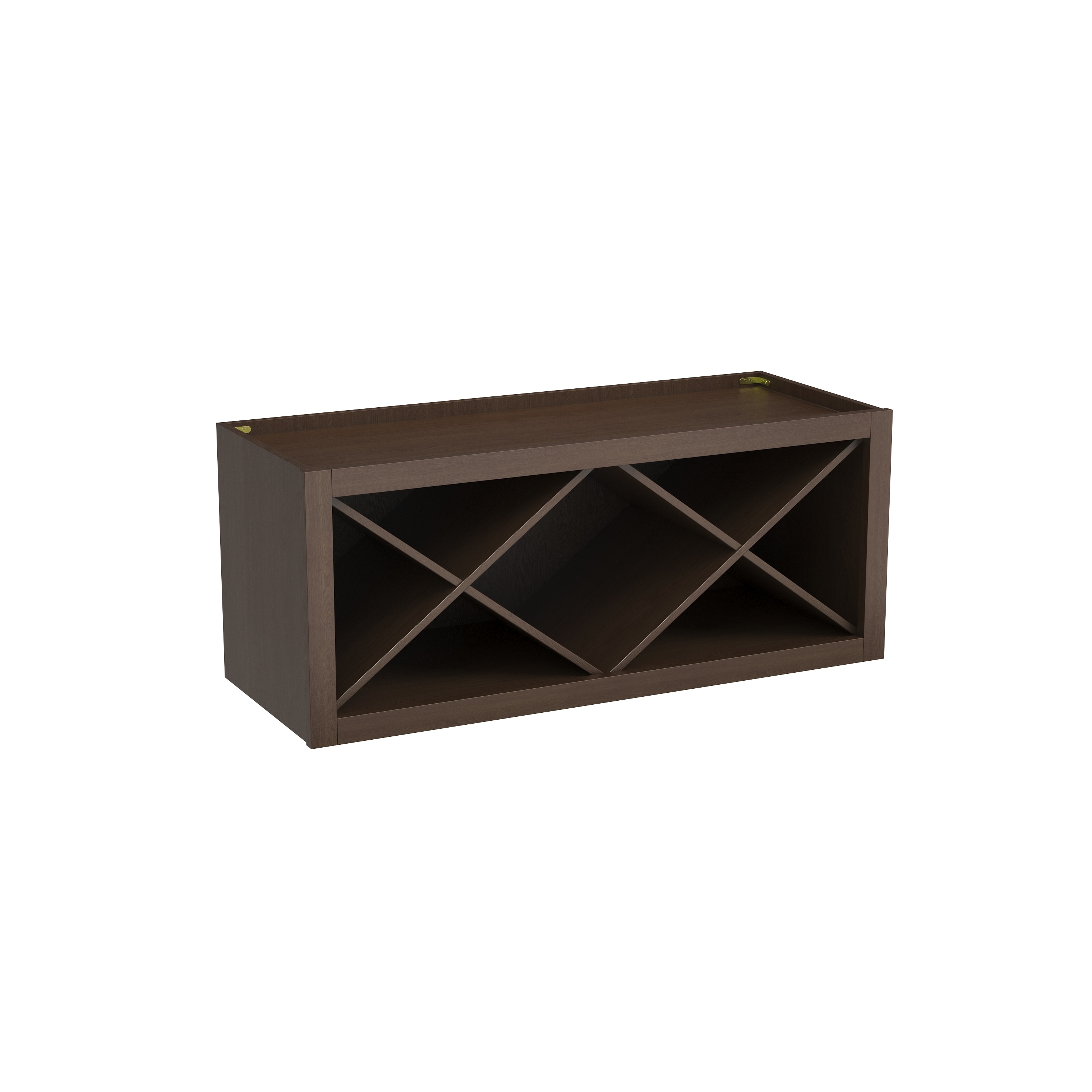 CASAINC 36 in. W x 13.5 in. D x 15 in. H Open Wall Wine Rack with X Divider in Truffle Brown