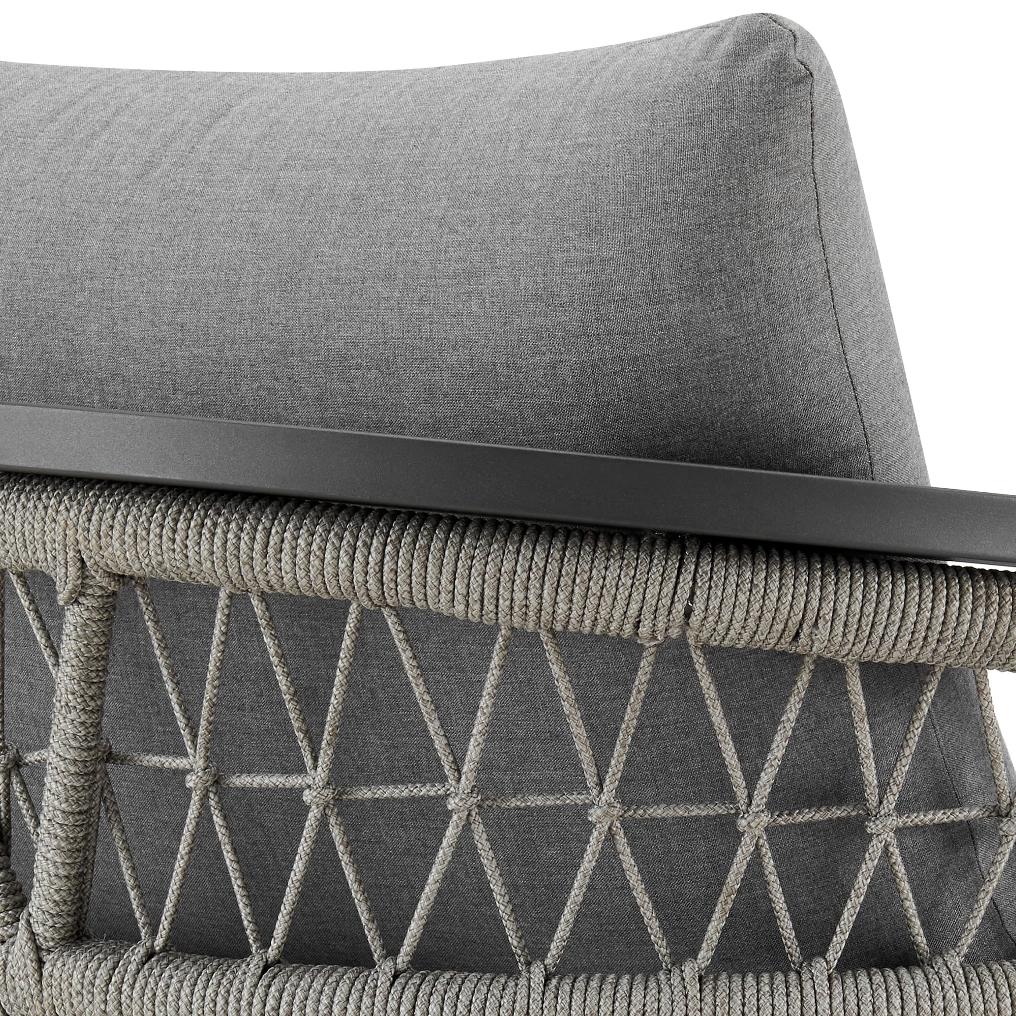 Zella Gray Aluminum Outdoor Patio Armchair with Cushions