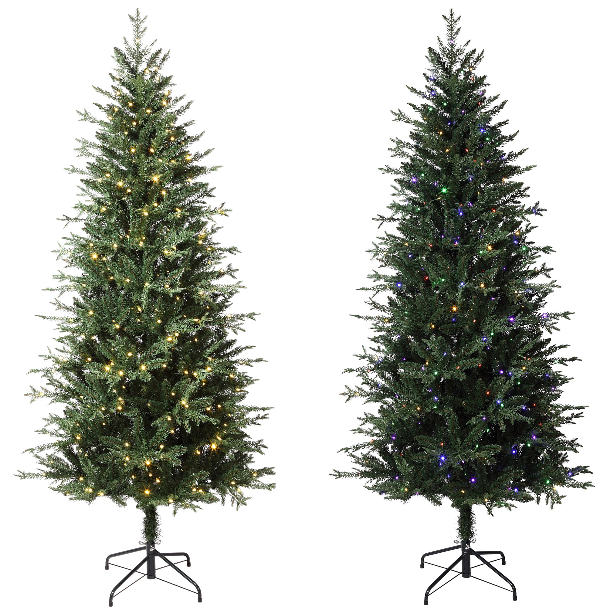 6.5' Green Fir Artificial Christmas Tree with Multicolor LED Lights