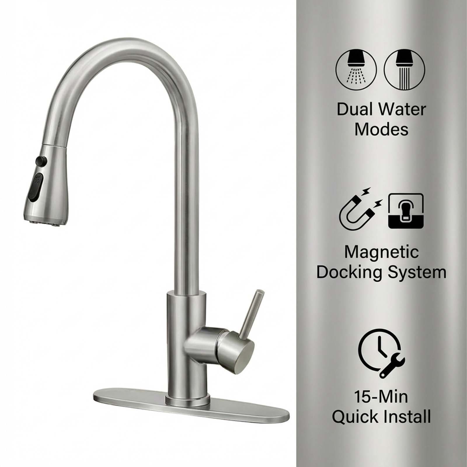 BYH B-KF001-BN Kitchen-Faucets - View #2