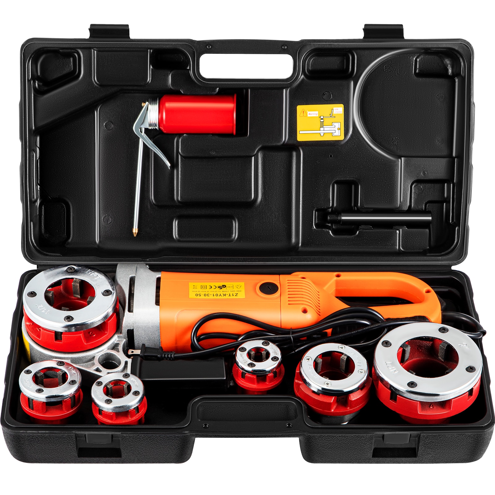 SVOPES Electric Pipe Threader. 2300W Pipe Threading Machine with 6 Dies (1/2inch-2inch). 110V Hand-held Pipe Threader with Copper Motor. Portable Threading Kit with Carrying Case #SVOPESTSJMC1103716V1