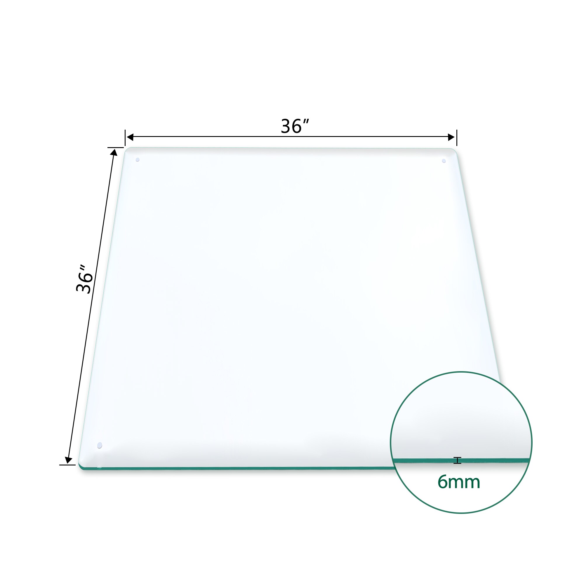 36x 36 Glass Chair Mat/Office Chair Mat/Computer Desk Mats - 36x36  Clear