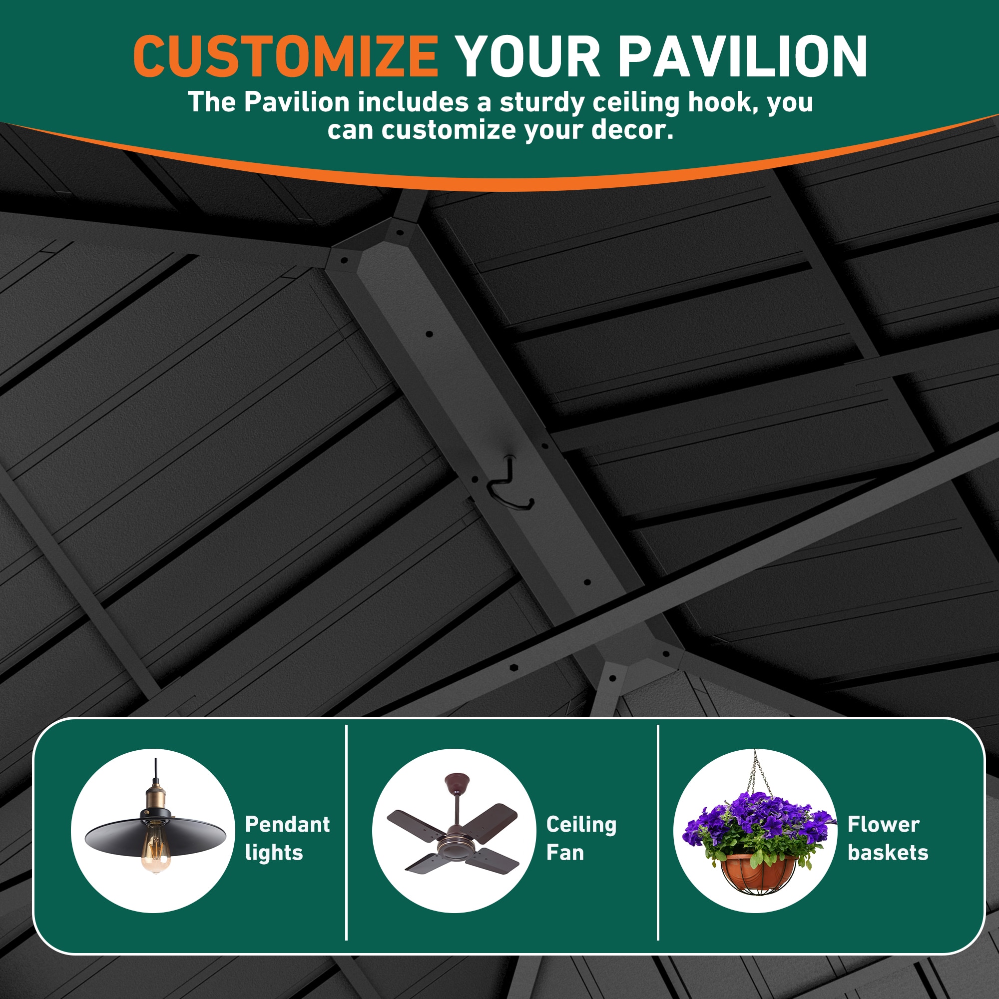 ELEVATE OUTDOORS IG10600013-1315MP Wood-Resin-Gazebos - View #6