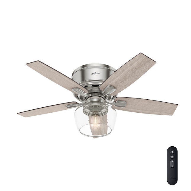 Hunter Bennett 44 In Brushed Nickel Led, How To Mount A Ceiling Fan Without Downrodging