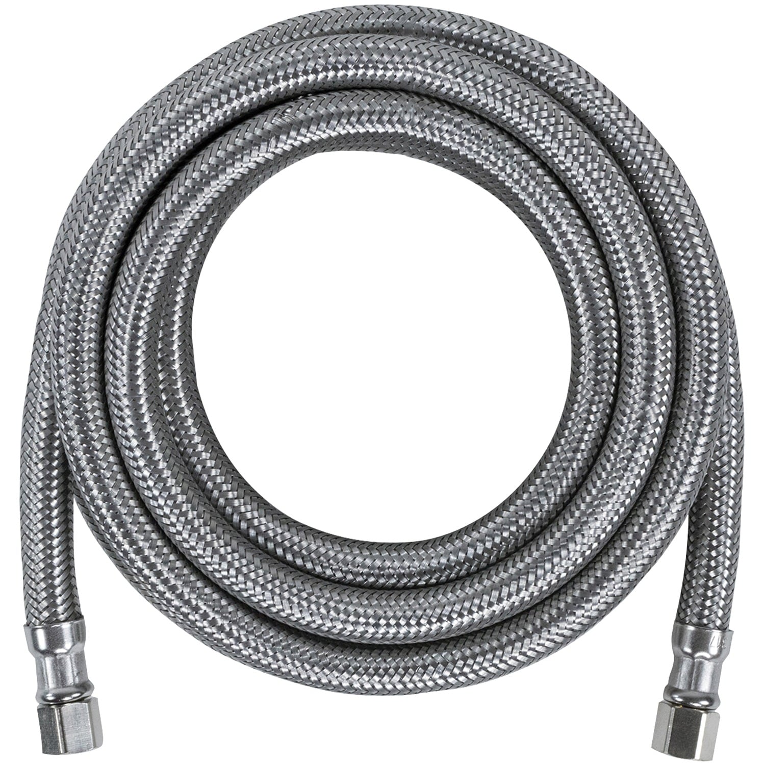 Refrigerator Ice Maker Water Line Kit - 10' Braided Stainless Steel Fridge  Water Line with 1/4 Compression Fittings Pex Tubing Core and Water