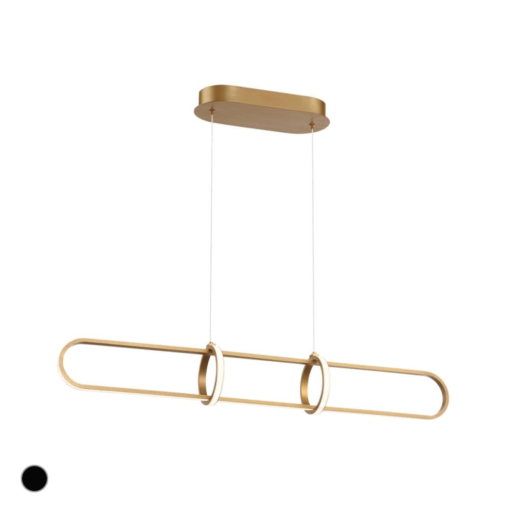 Eurofase 37036-027 Berkley 1 -Light Brushed Gold Modern/contemporary Integrated LED For Use in Dining Rooms, Foyers, Kitchens, Living Rooms Chandelier