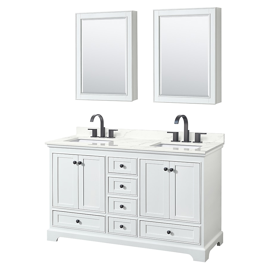 Wyndham Collection Deborah 60-in White Bathroom Vanity Cabinet Wyndham Collection Deborah 60-in White Bathroom Vanity Cabinet