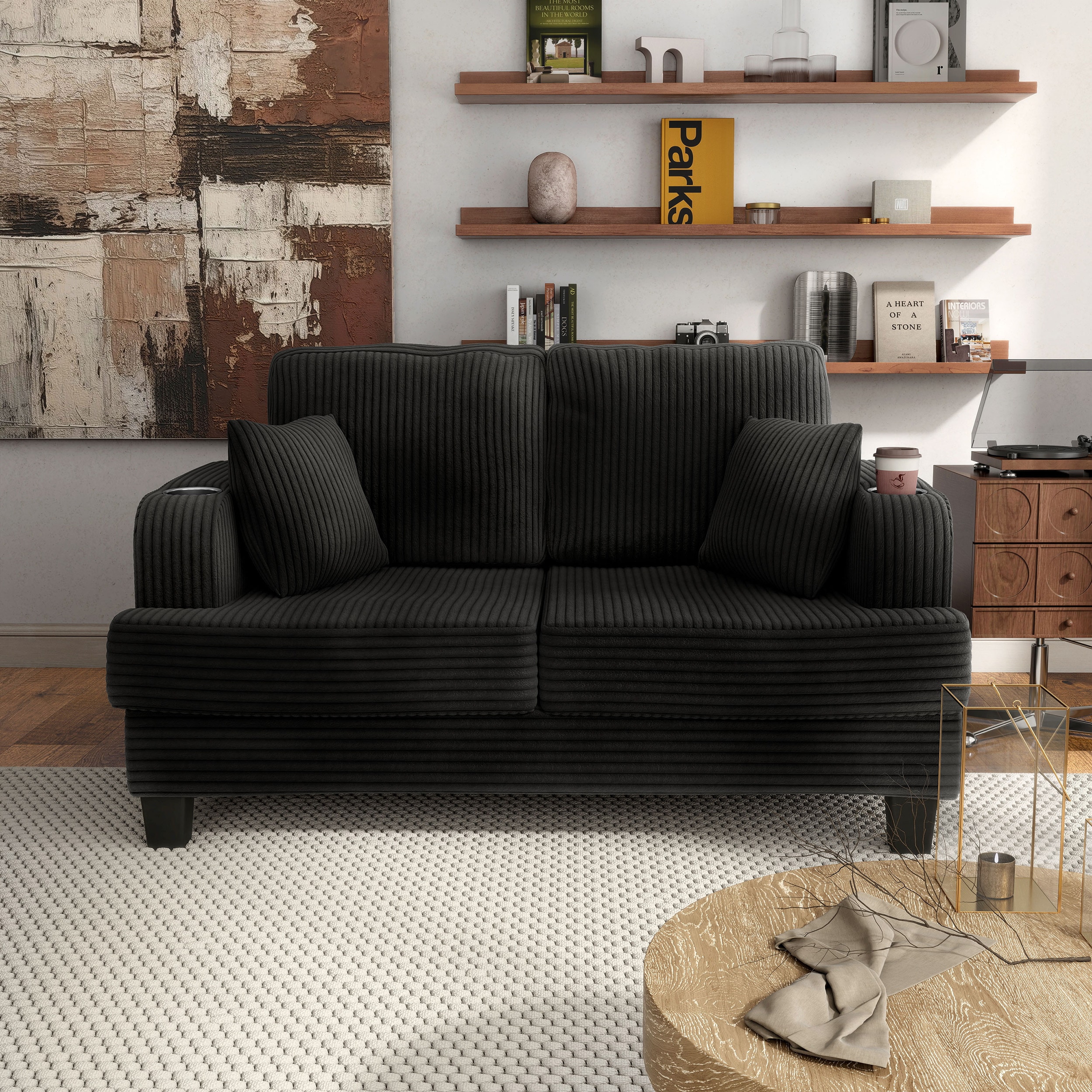 Furniture of America IDF-SL6932BK-LV Sofas-Loveseats - View #4