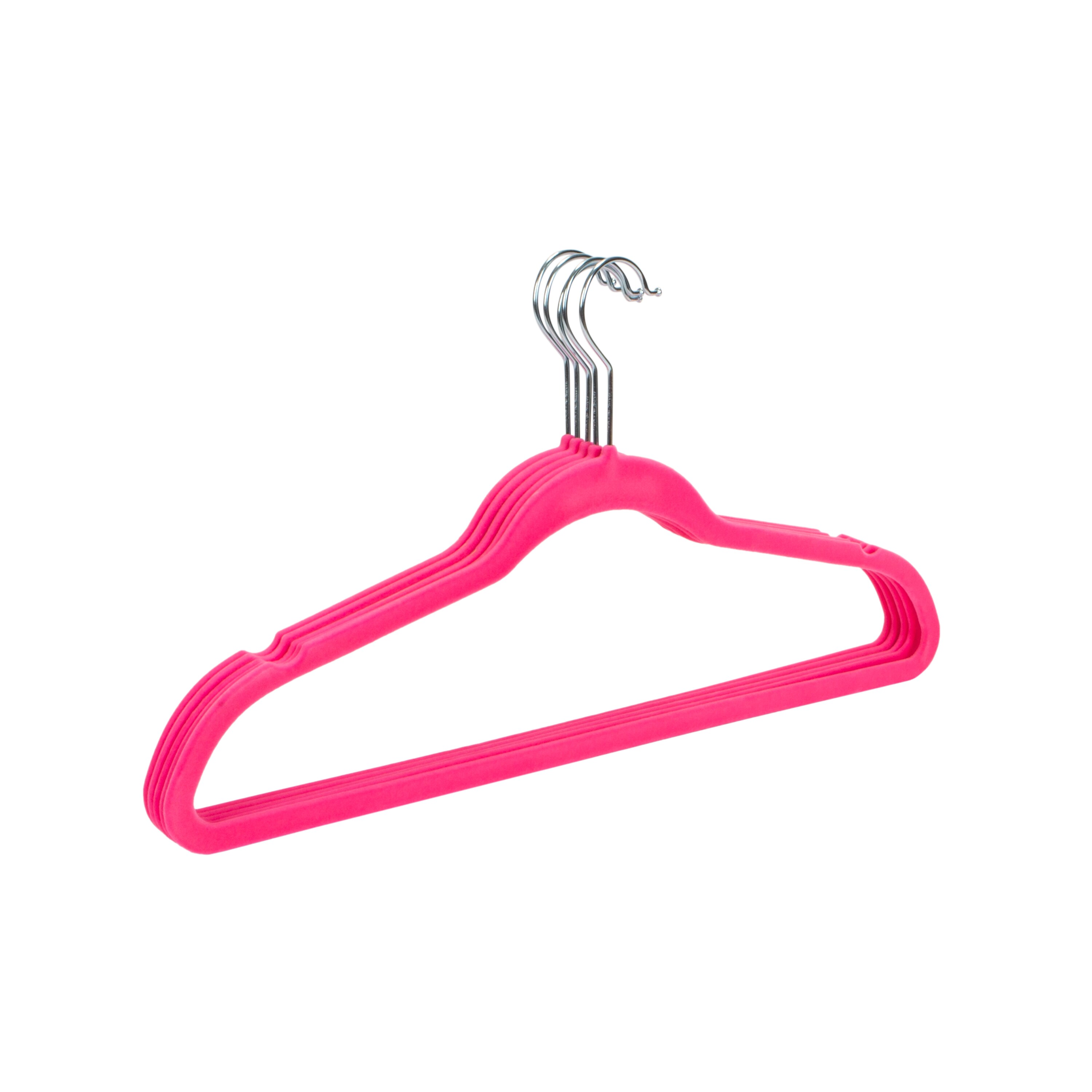Honey-Can-Do Pink Slim-Profile Non-Slip Velvet Hangers (25-Pack)