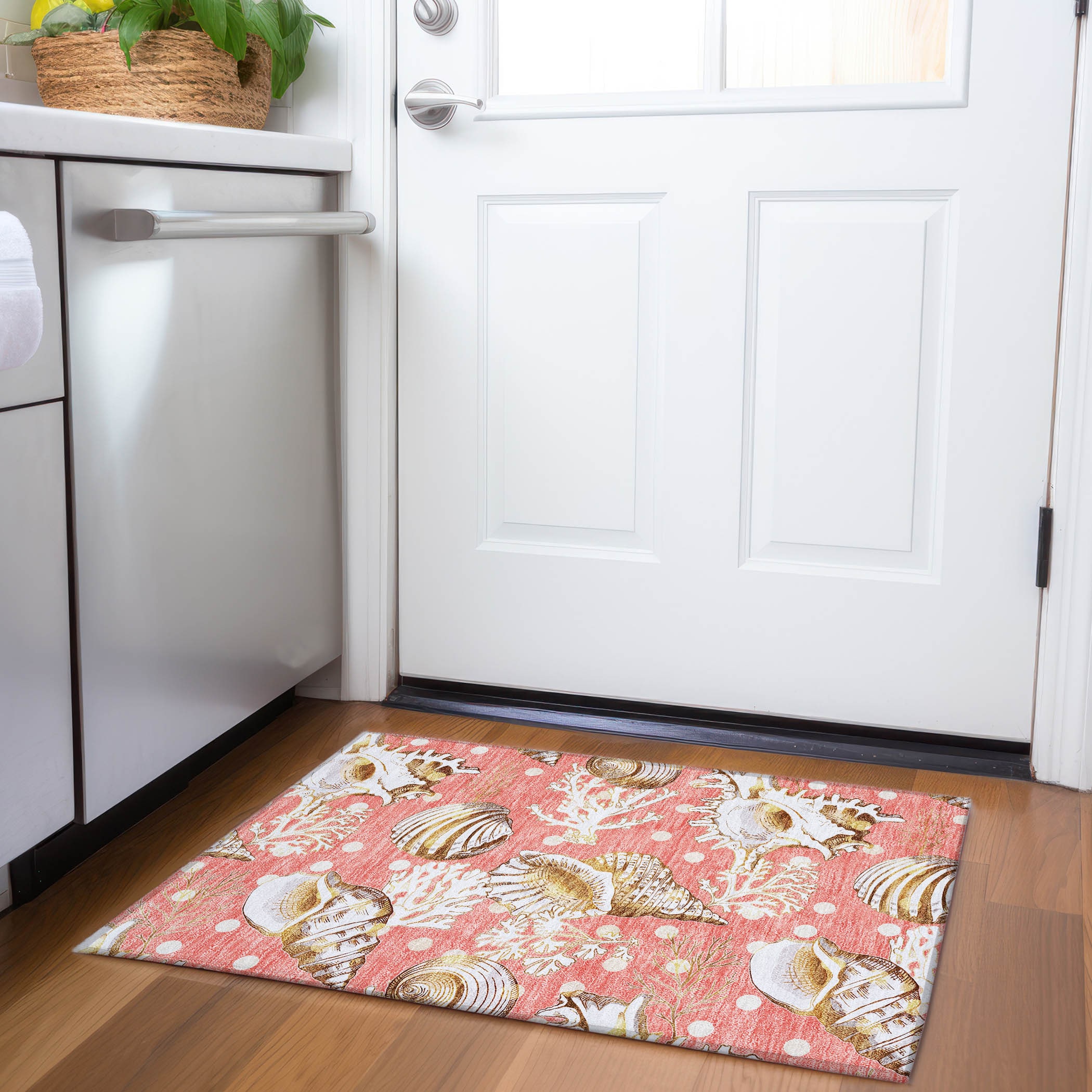 Addison Rugs AMF185PH20X30 Mayfield AMF185PH 2 x 3 (ft) Loomed Polyester Peach Rectangular Indoor Geometric Machine washable Area rug