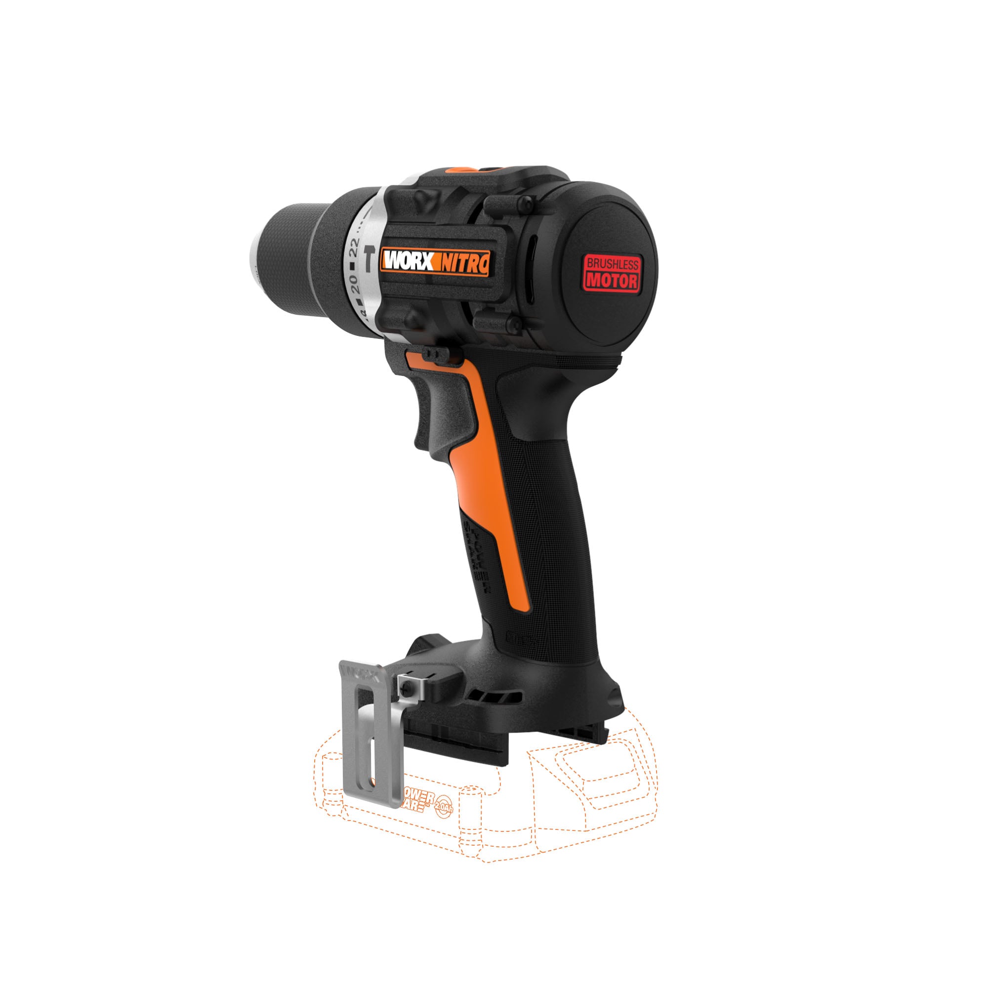WORX Nitro Power Share 20-volt Max 1/2-in Brushless Cordless Drill