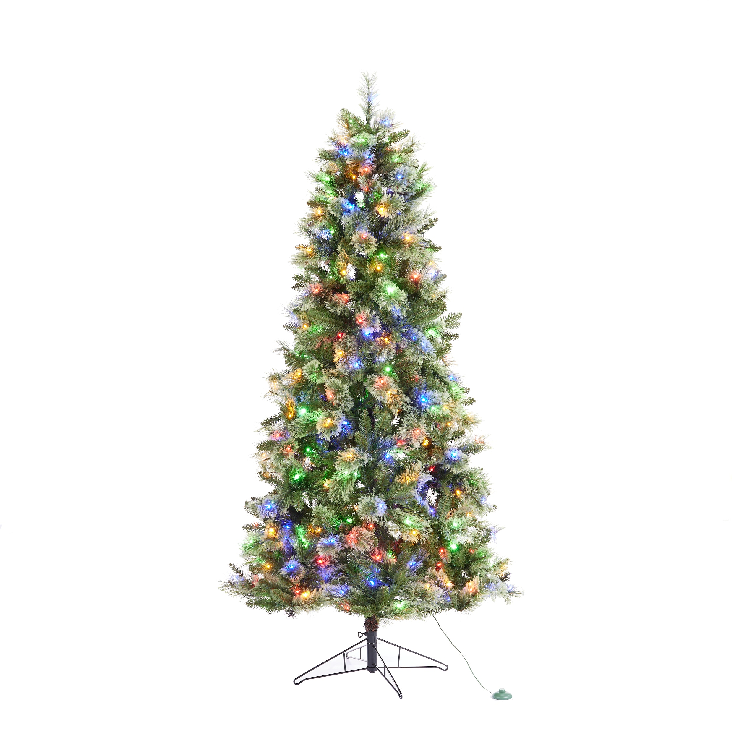 Green Lighted Wood Christmas Tree, Hand Made, Plug-in Inserted