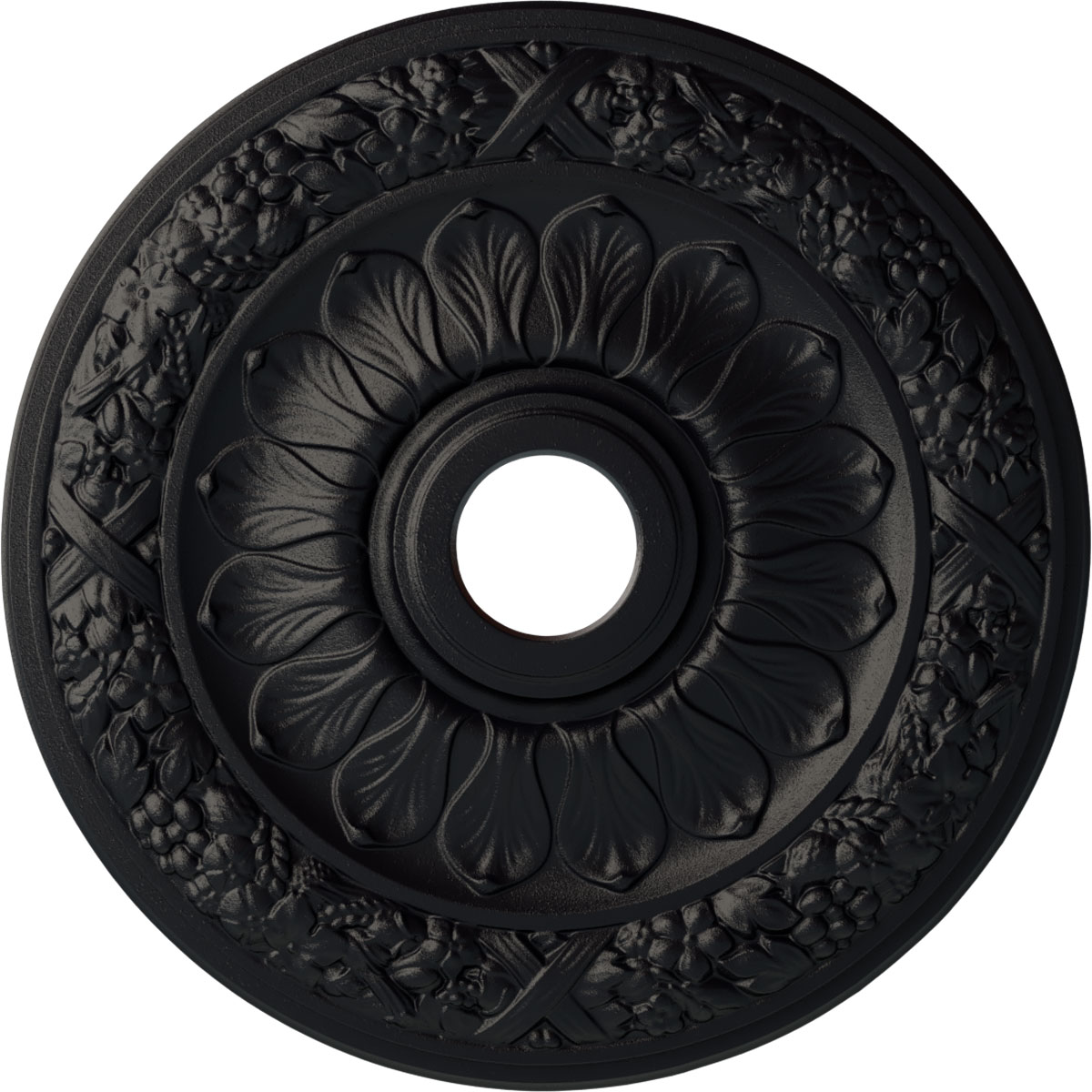 Ekena Millwork CM24SWSGS Swindon 24-in W x 24-in L Steel Gray Polyurethane Ceiling Medallion