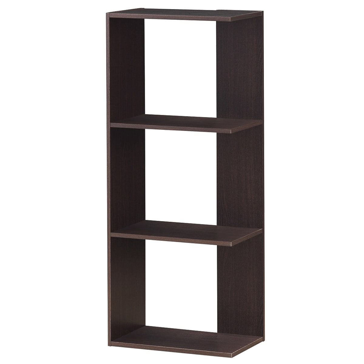Costway HW63099 Brown 3-Shelf Bookcase (11.5-in W x 47.5-in H x 19-in D)