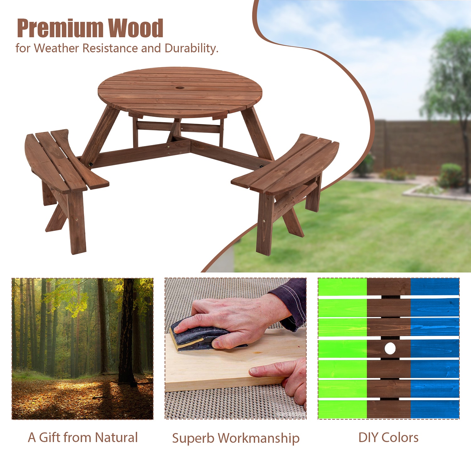 SINOFURN SYB750004BN Picnic-Tables - View #5