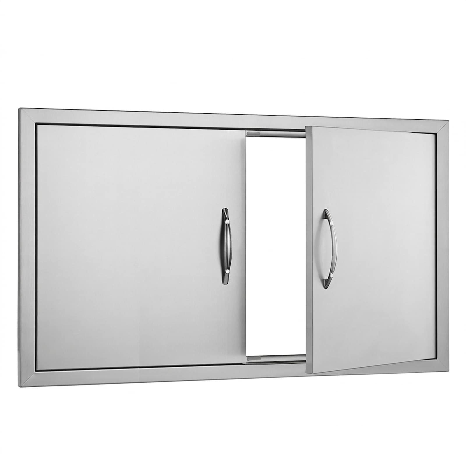 GIVIMO 36-in W x 21-in H Double Outdoor Kitchen Access Doors Stainless Steel Flush Mount with Handles for BBQ Island Grill Station Patio Cabinet