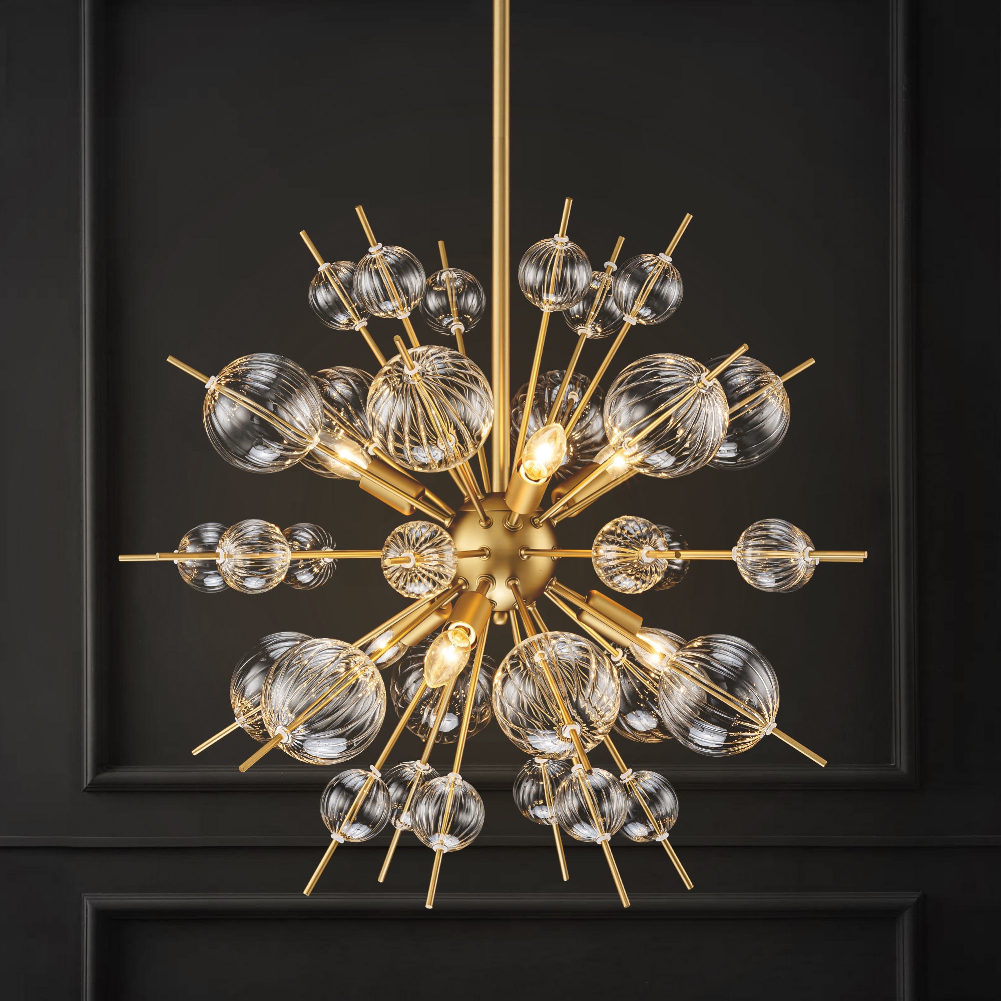 Rennnsan CL810160758 Cecilia 6 -Light Brushed Gold Glam For Use in Bedrooms, Dining Rooms, Foyers, Kitchens, Living Rooms Chandelier