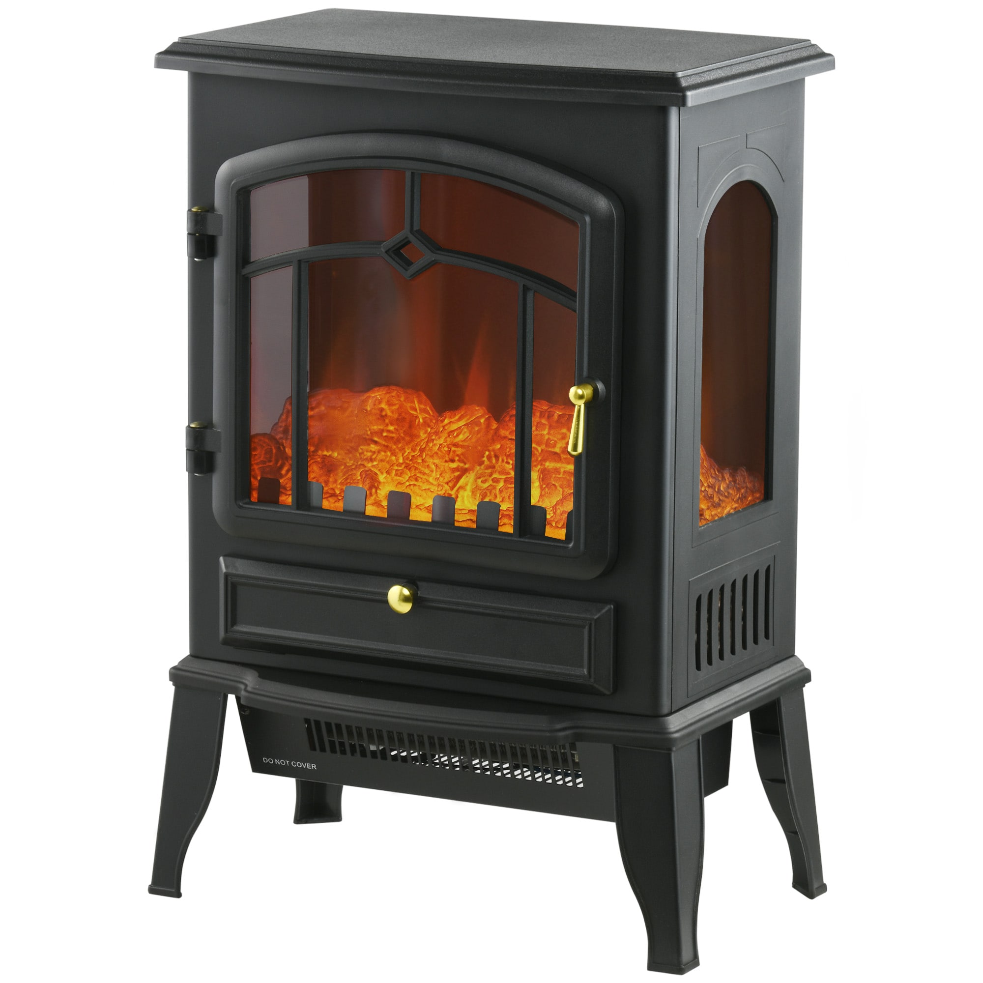 Bayfeve BFAOS-29702-FP 15.25-in W Black Free standing Fan-forced Corner or flat wall Electric Fireplace