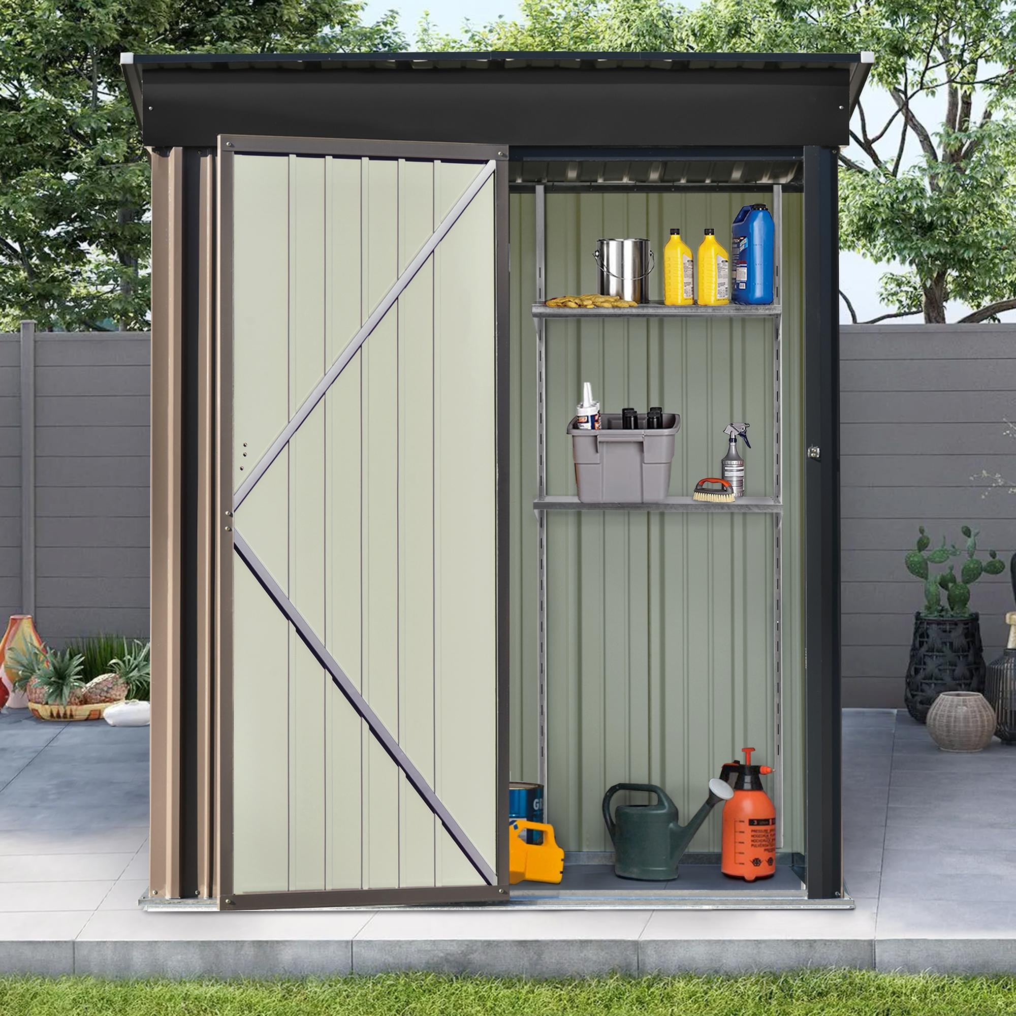 Rubbermaid 2.5-ft x 2-ft Resin Storage Shed (Floor Included) in the Vinyl &  Resin Storage Sheds department at