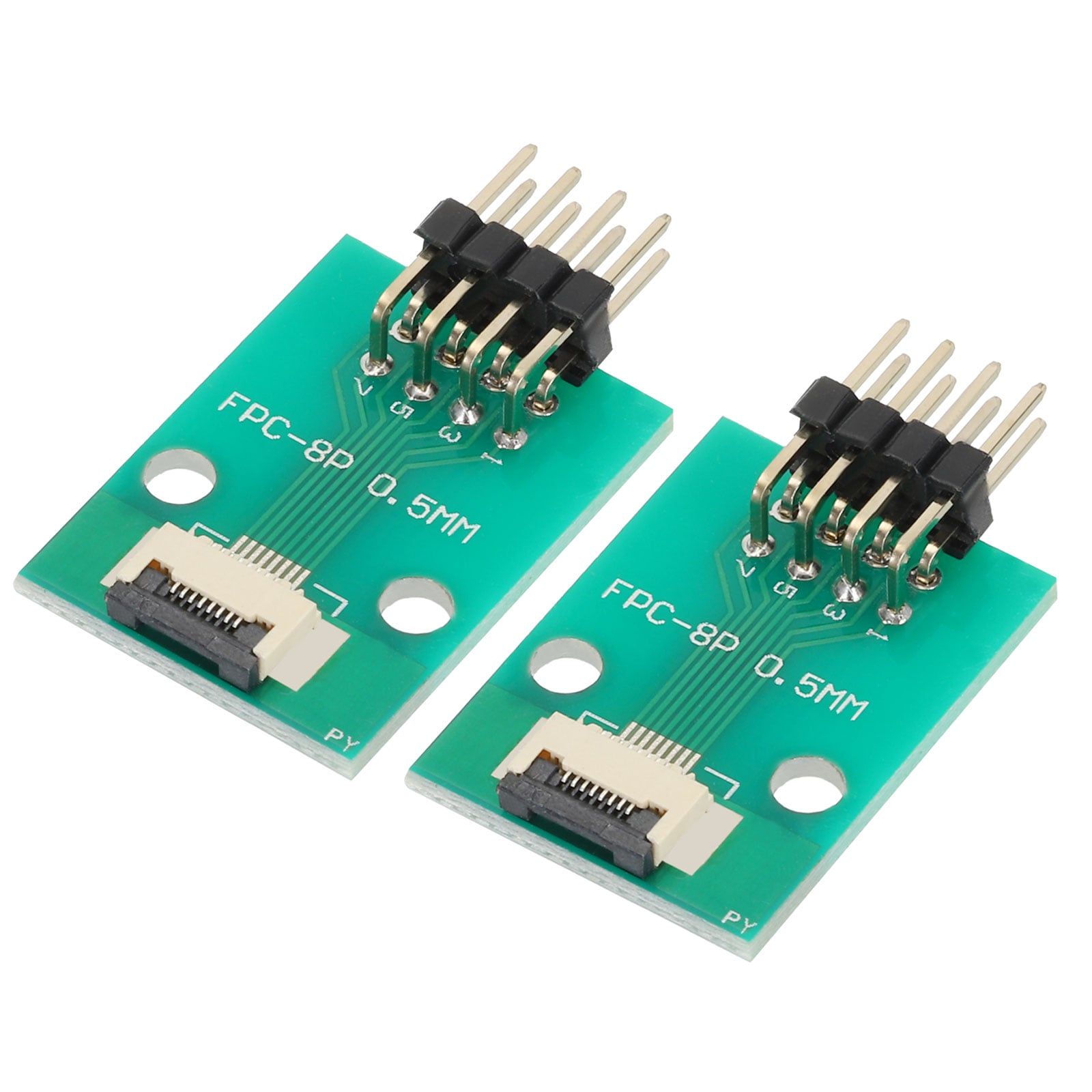 Unique Bargains 2pcs FFC FPC Connector Board 8 Pin 0.5mm Socket to 2.54mm Double Row Right Angle Pin Header Strip Adapter PCB Converter Board for LCD TVs/Digital Cameras/Laptops #S26080601UX3023