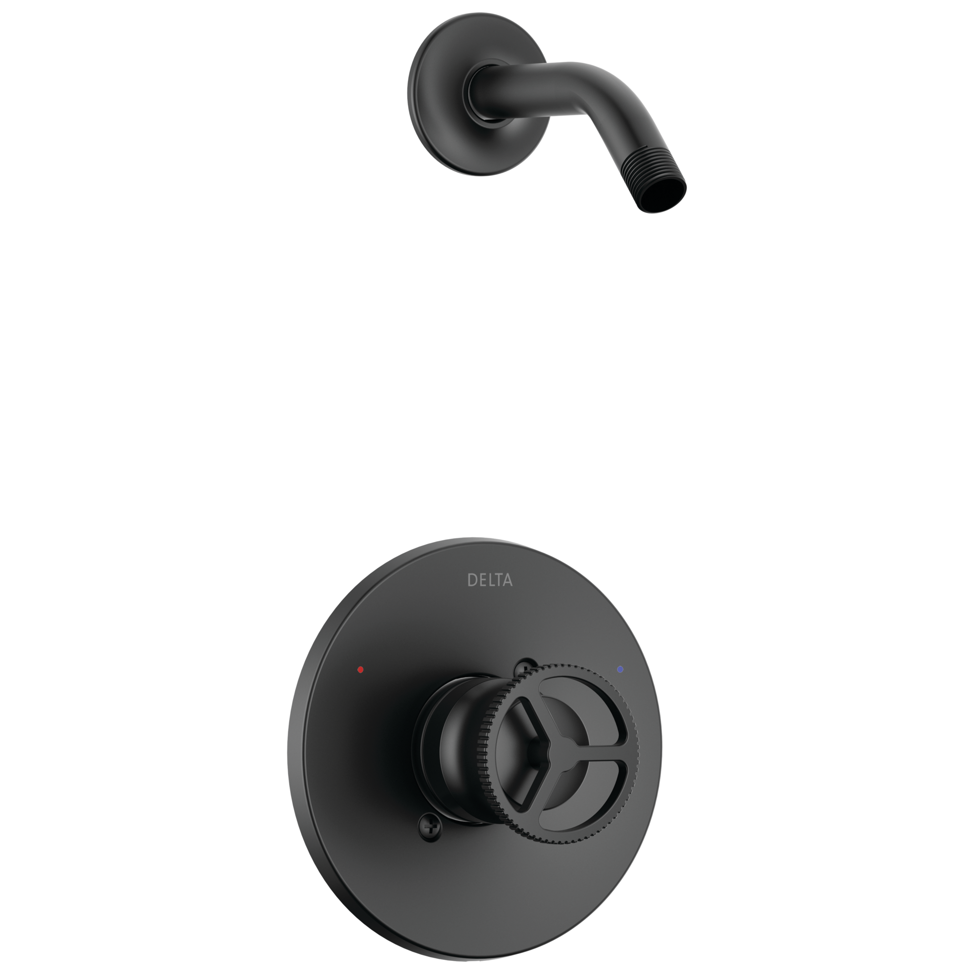 Delta T14258-BLLHD Trinsic Matte Black 1-handle Sold separately Round Shower Faucet