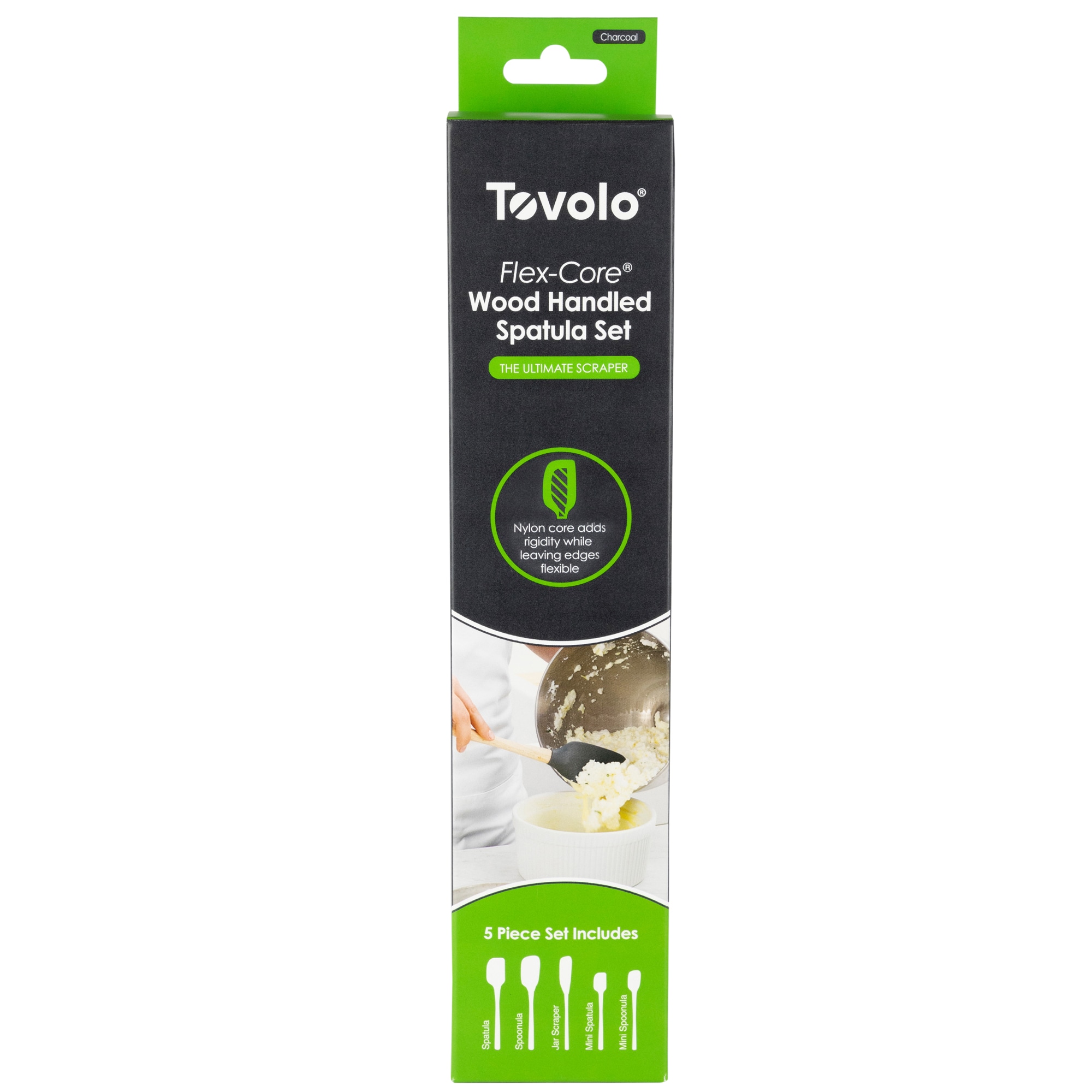 Tovolo Silicone 4 Tool Set in Charcoal: Standard Spatula, Spoonula, Jar  Scraper, Scoop & Spread 